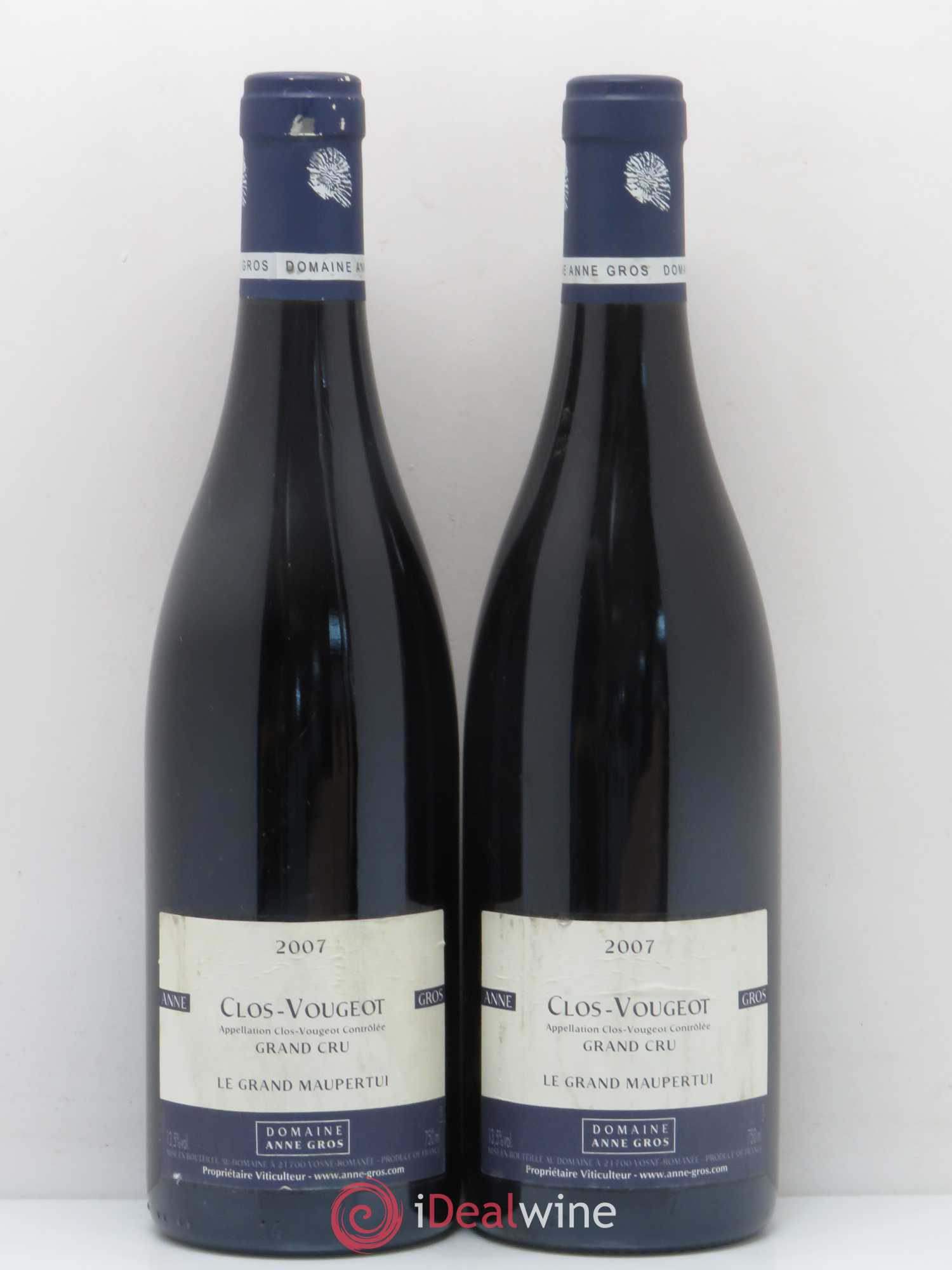 Clos de Vougeot Grand Cru Le Grand Maupertui Anne Gros 2007 - Lot de 2 bouteilles - 0