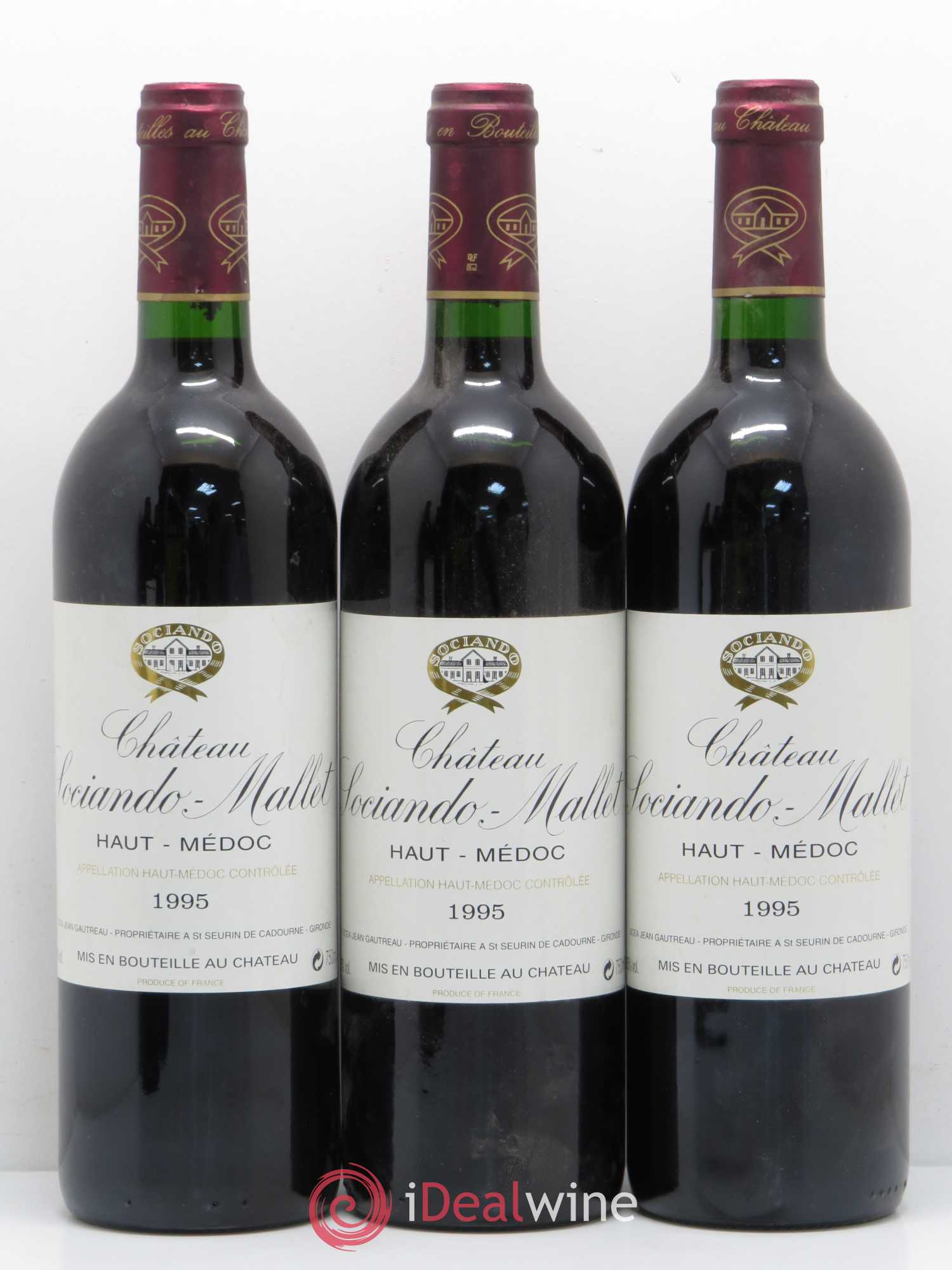 Château Sociando Mallet 1995 - Lot de 5 bouteilles - 1