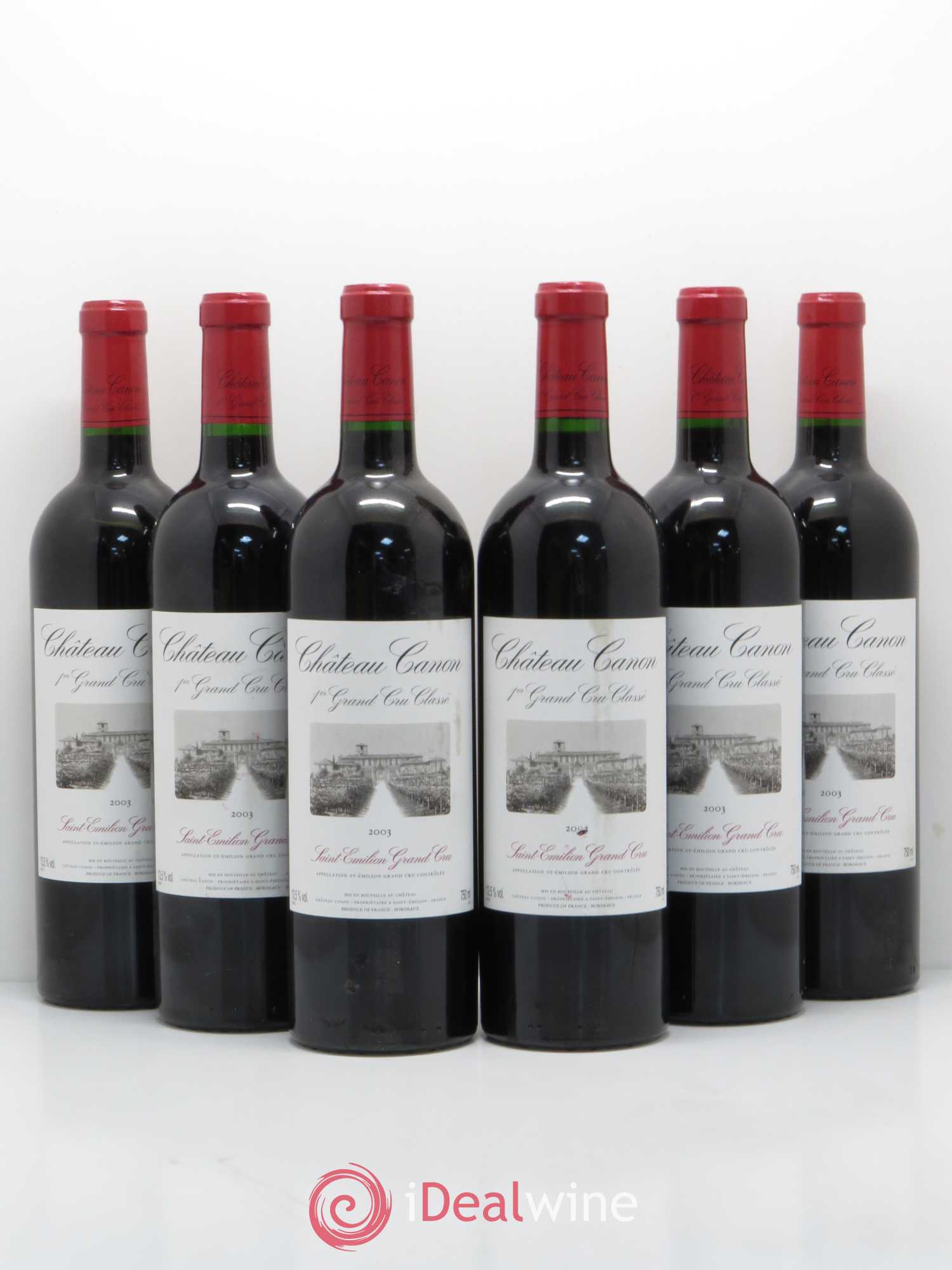 Château Canon 1er Grand Cru Classé B 2003 - Lot de 6 bouteilles - 0