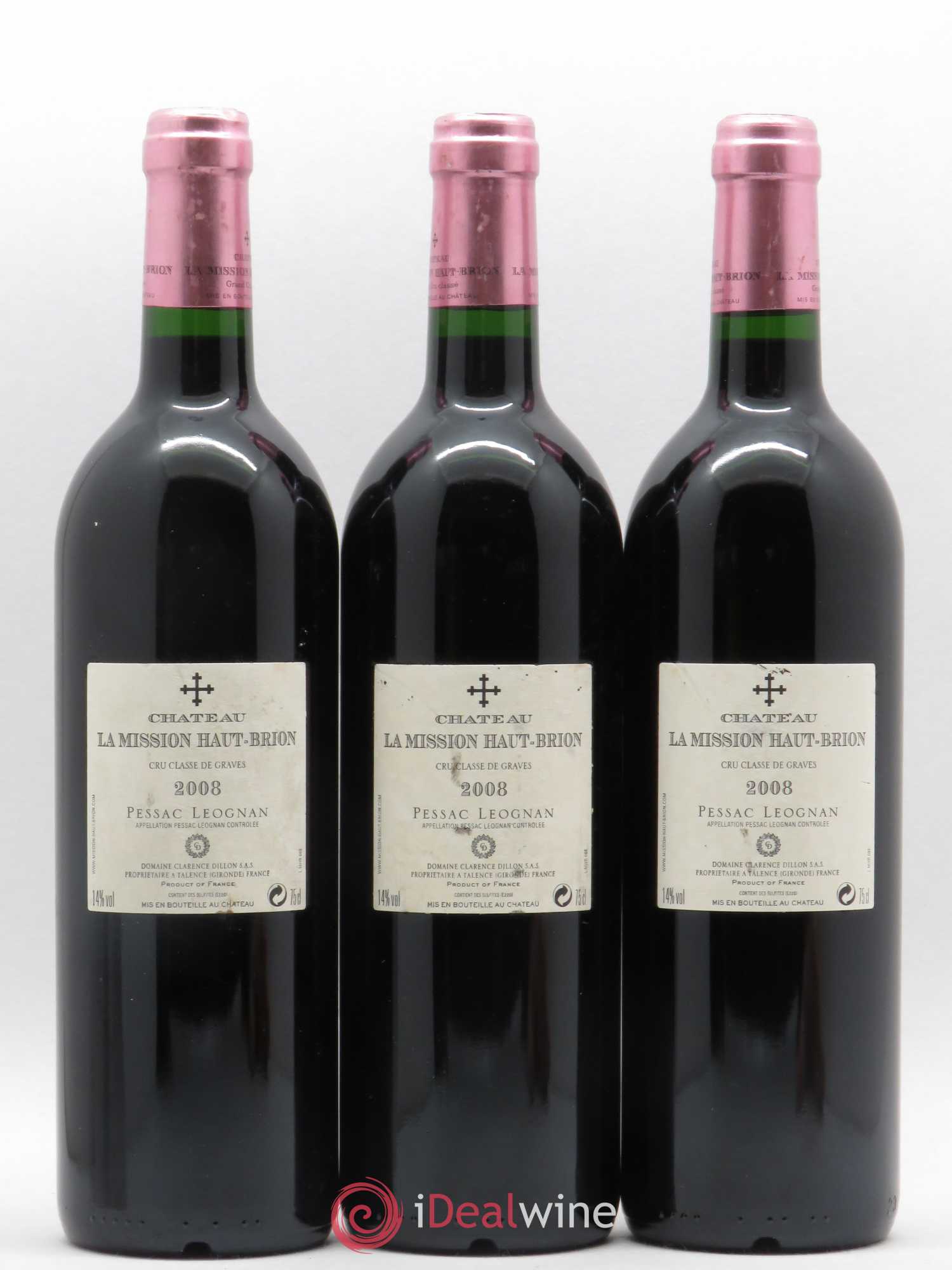 Château la Mission Haut-Brion Cru Classé de Graves 2008 - Lot de 3 bouteilles - 1