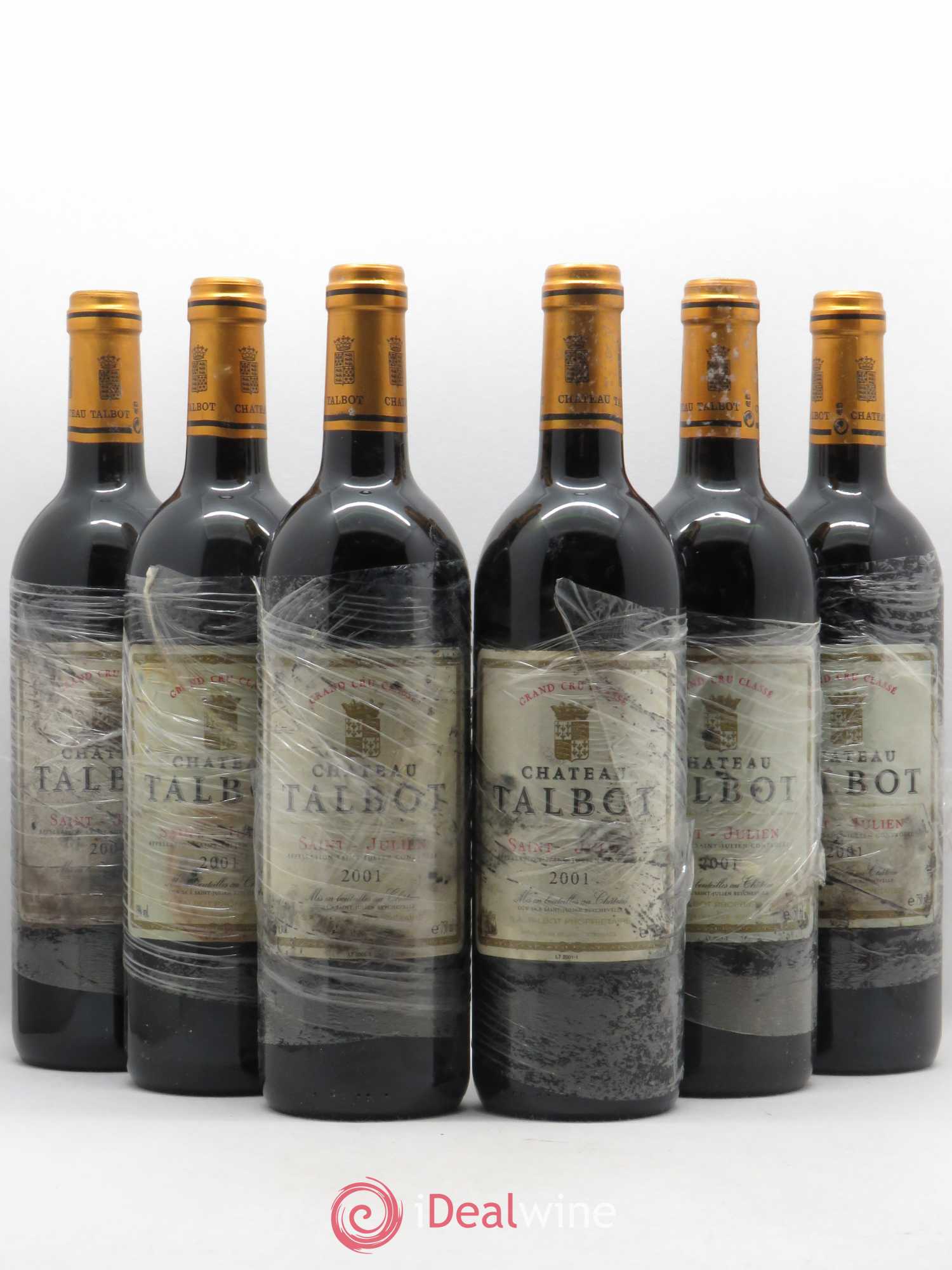 Château Talbot 4ème Grand Cru Classé 2001 - Lot de 6 bouteilles - 0