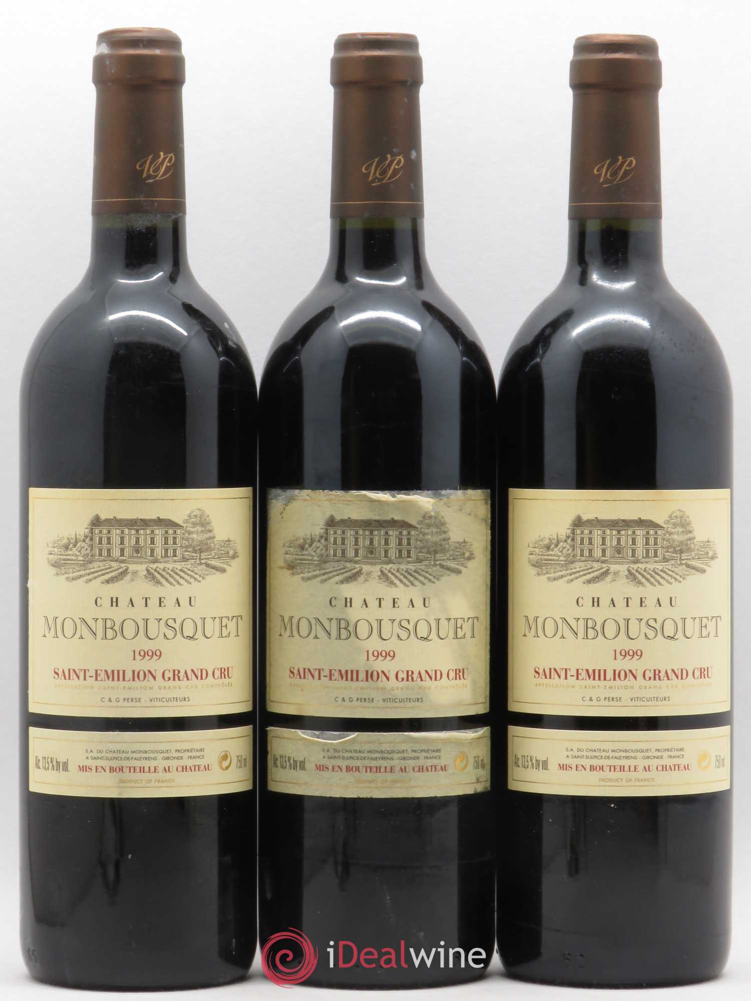 Château Monbousquet Grand Cru Classé 1999 - Lot de 3 bouteilles - 0