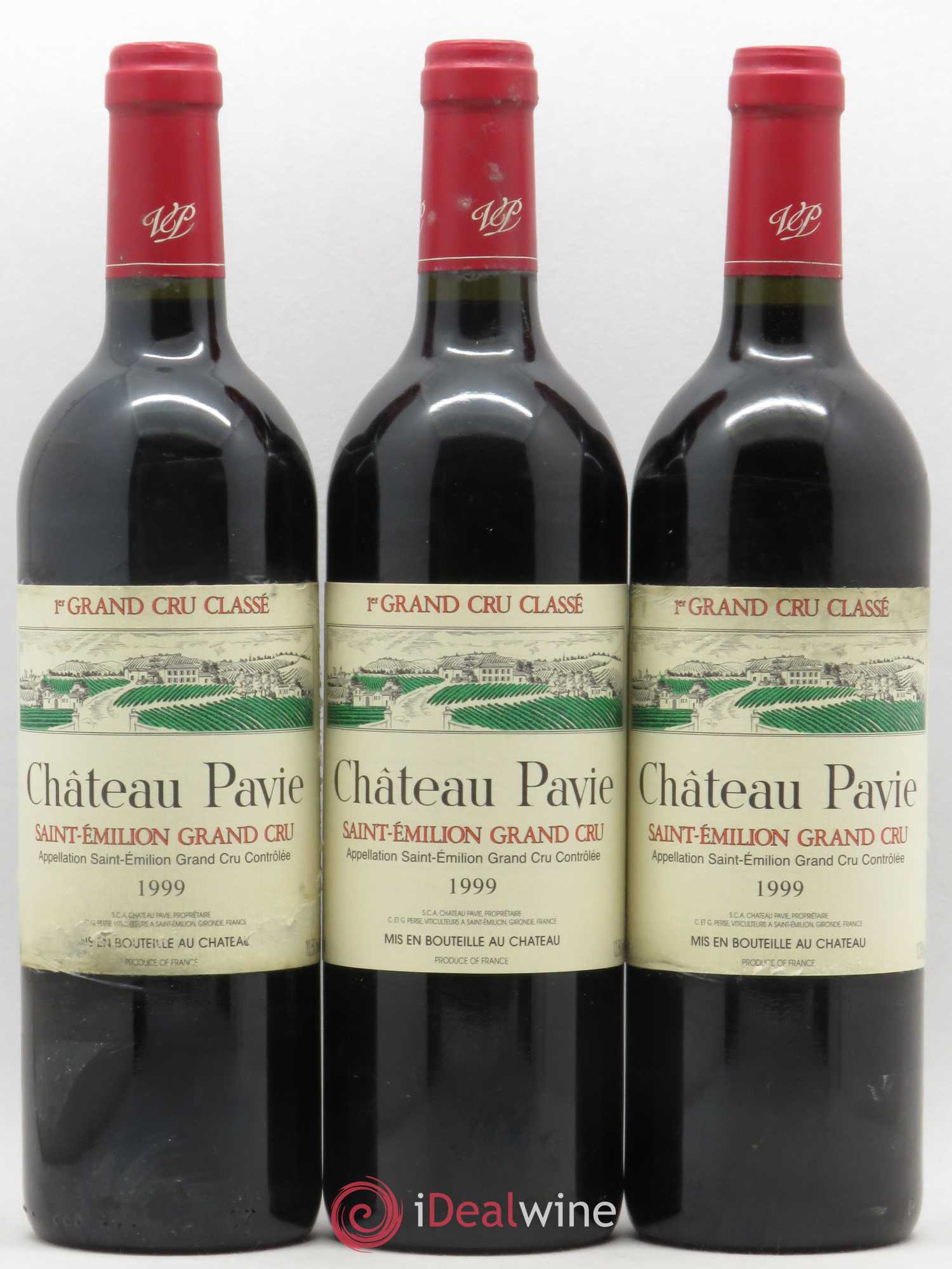 Château Pavie 1er Grand Cru Classé A 1999 - Lot de 3 bouteilles - 0