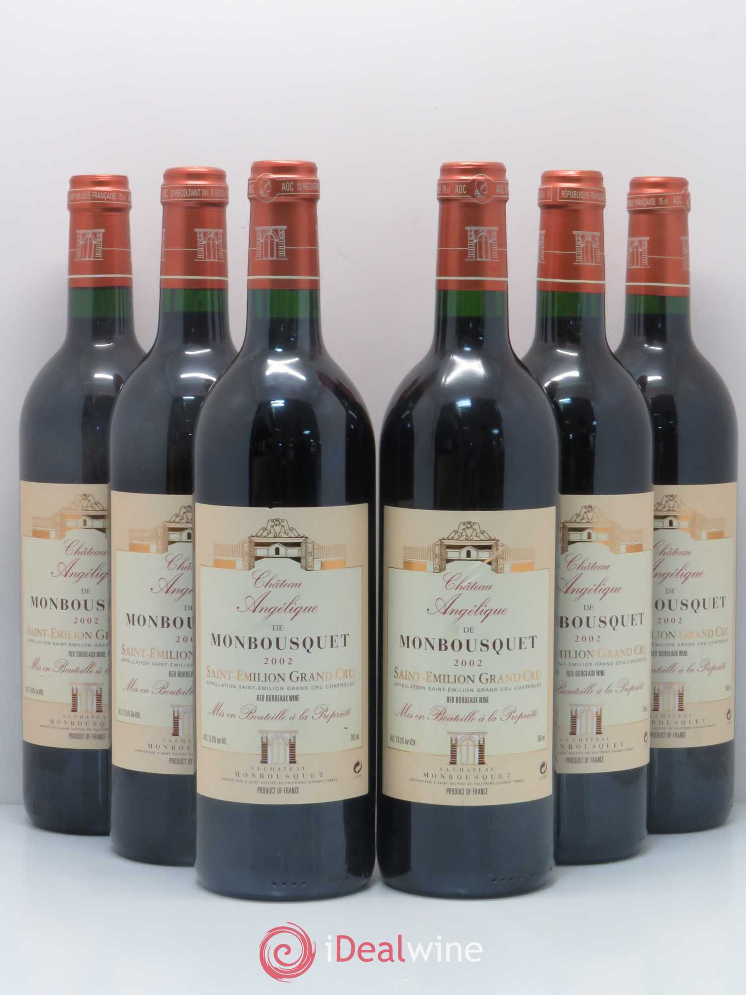 Château Monbousquet Grand Cru Classé Château Angélique de Monbousquet 2002 - Lotto di 6 bottiglie - 0