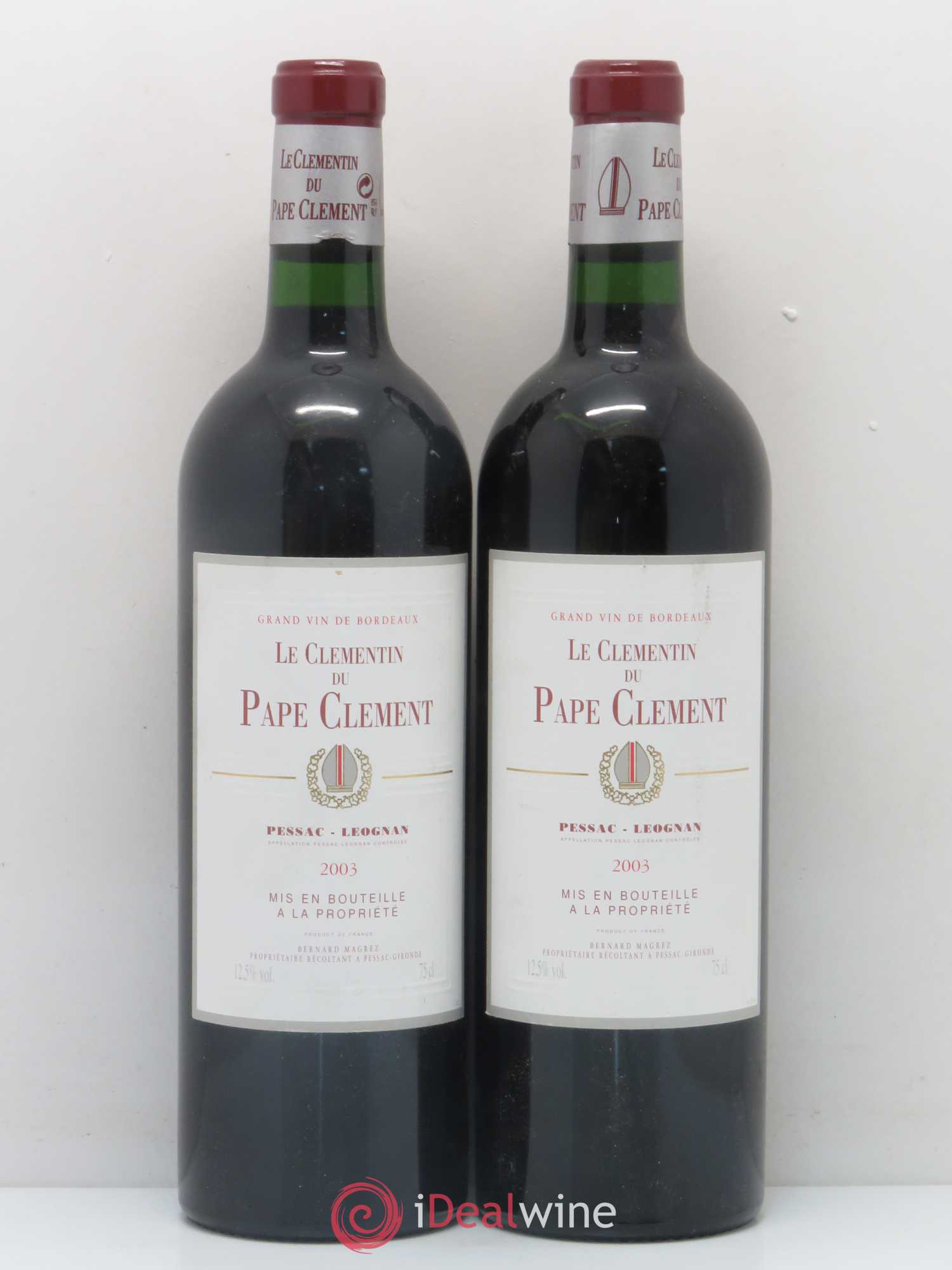 Le Clémentin de Pape Clément Second Vin 2003 - Lot de 2 bouteilles - 0