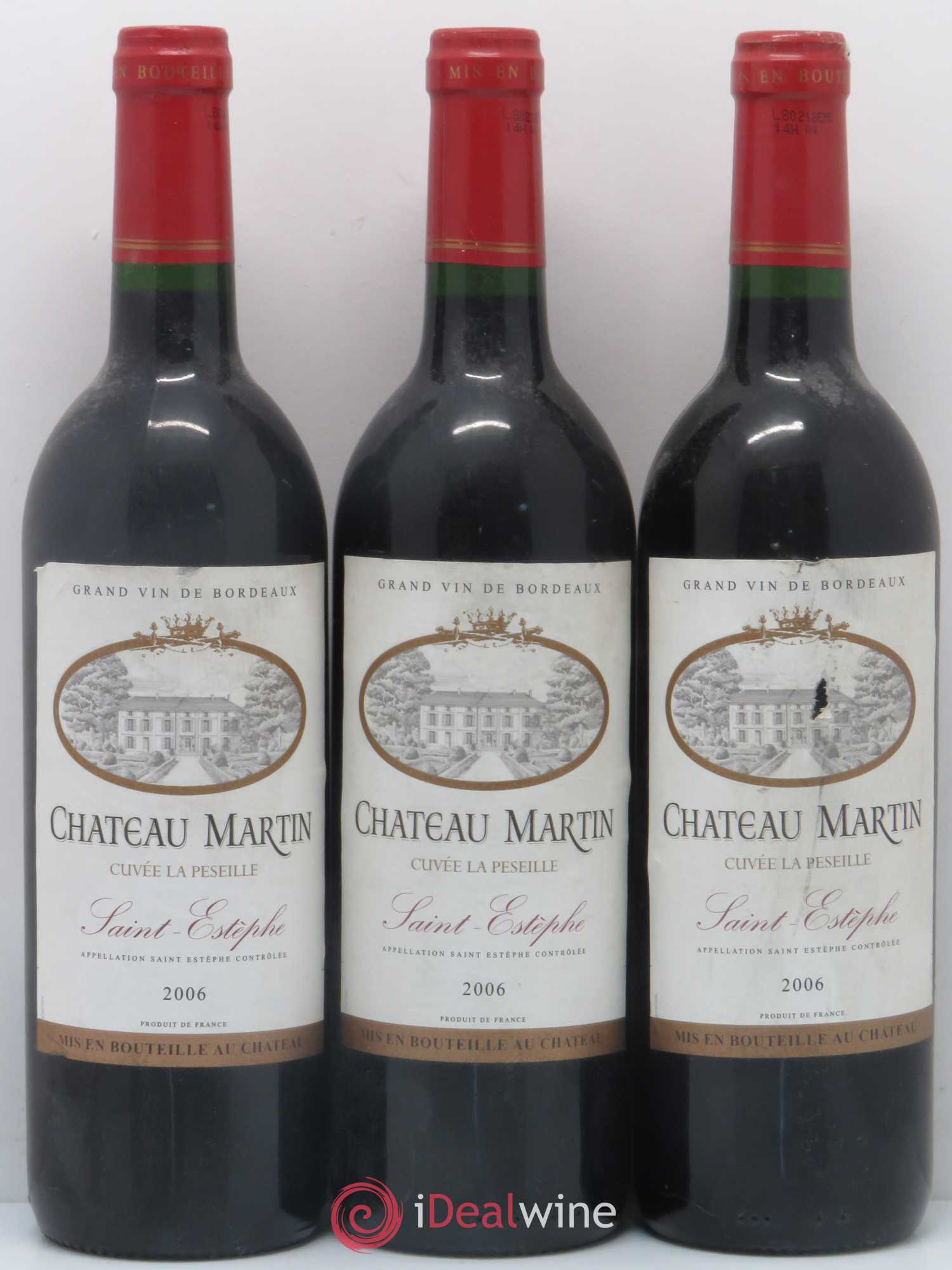 Saint-Estèphe Château Martin Cuvée La peseille 2006 - Posten von 3 Flaschen - 0