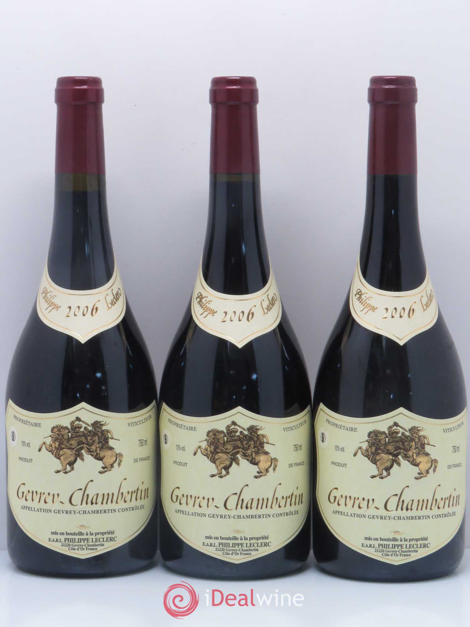 Gevrey-Chambertin Philippe Leclerc 2006 - Lot de 3 bouteilles - 0
