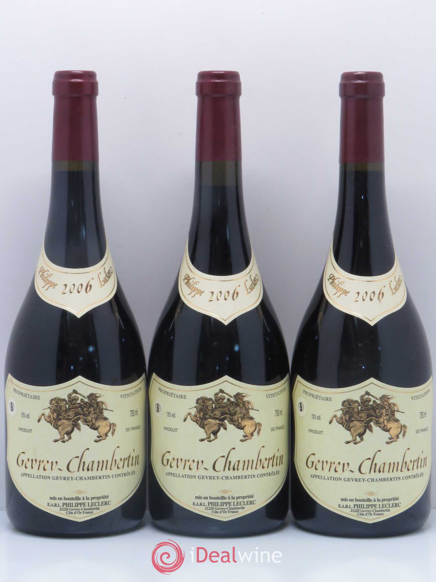 Gevrey-Chambertin Philippe Leclerc 2006 - Lot de 3 bouteilles - 0