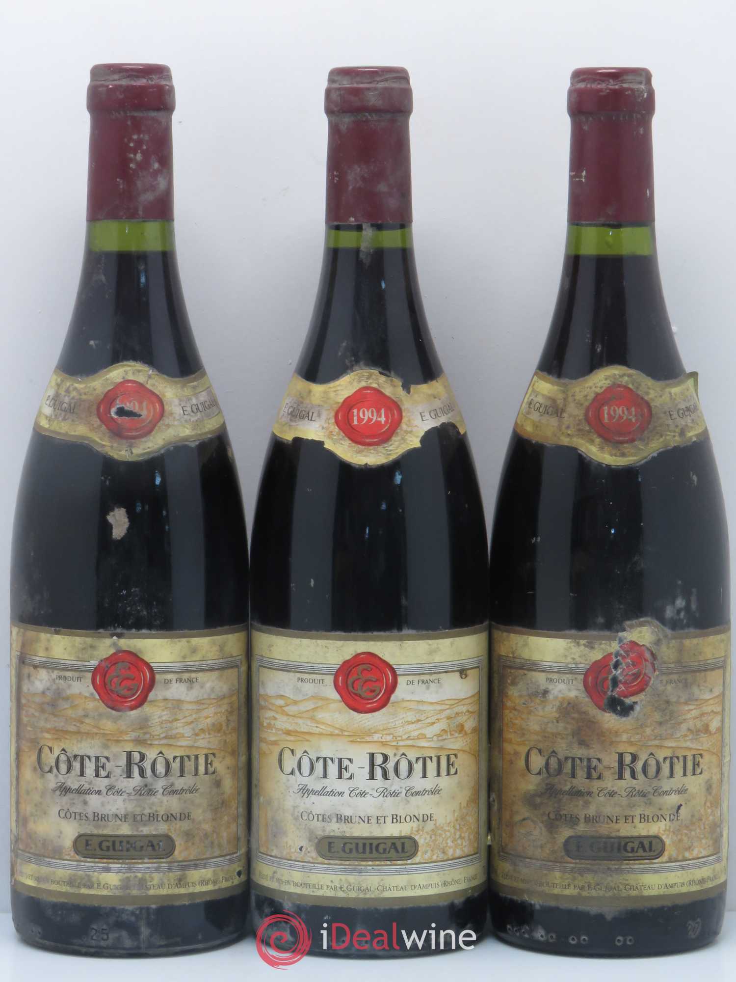 Côte-Rôtie Côtes Brune et Blonde Guigal 1994 - Lot de 3 bouteilles - 0