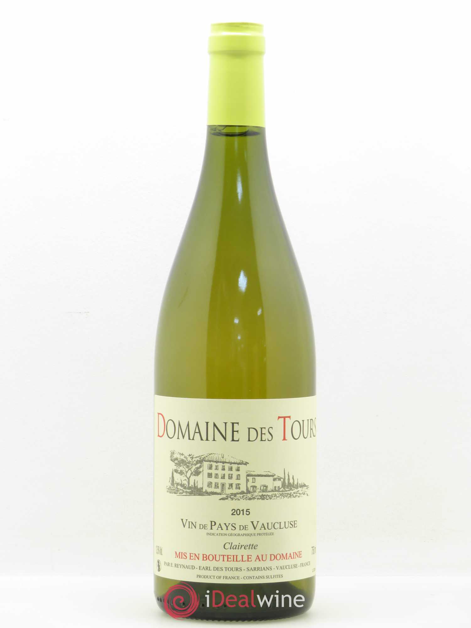Vaucluse (Vin de Pays de Vaucluse) Domaine des Tours Emmanuel Reynaud Clairette 2015 - Lot de 1 bouteille - 0
