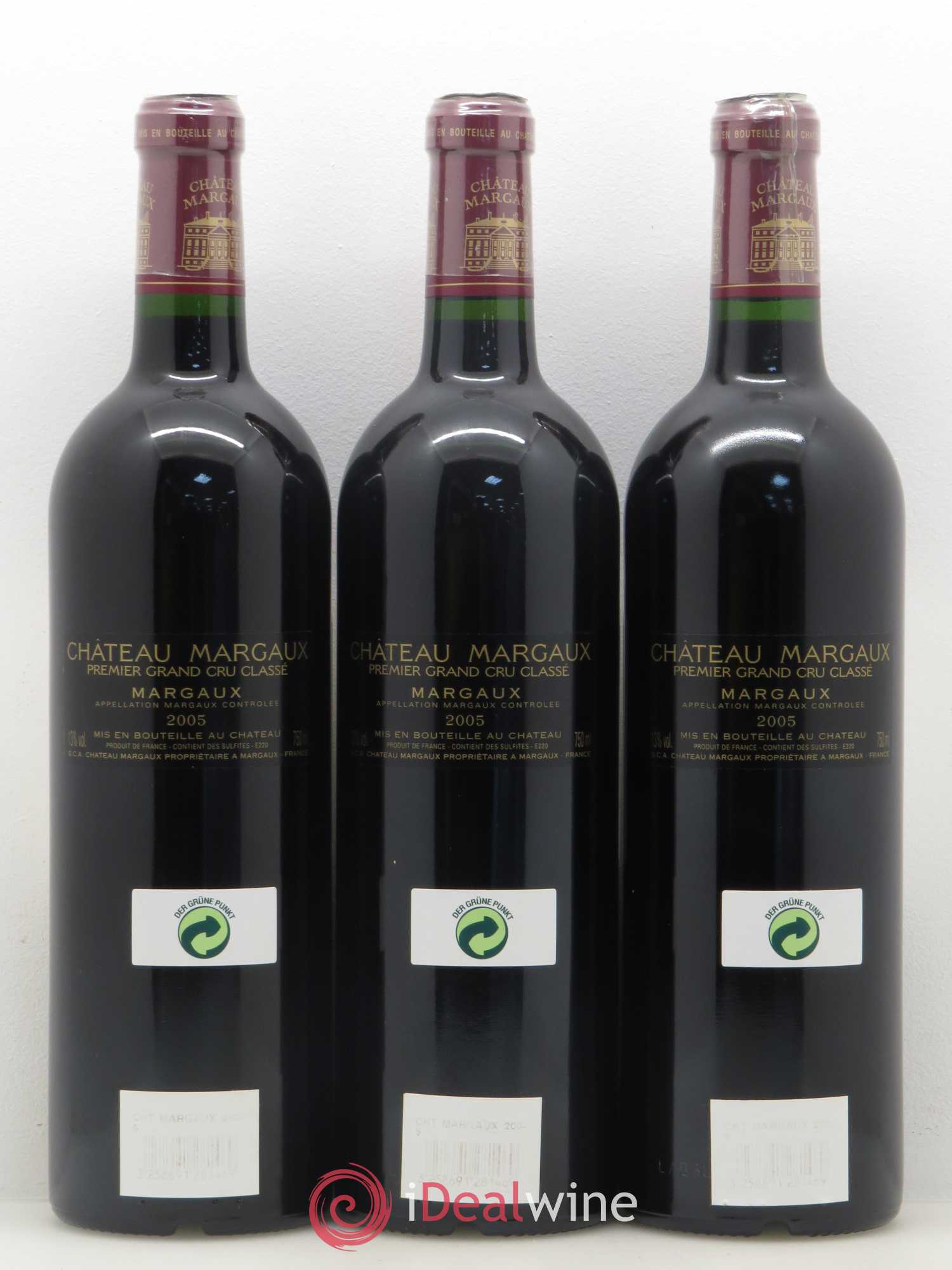 Château Margaux 1er Grand Cru Classé 2005 - Lot de 3 bouteilles - 1