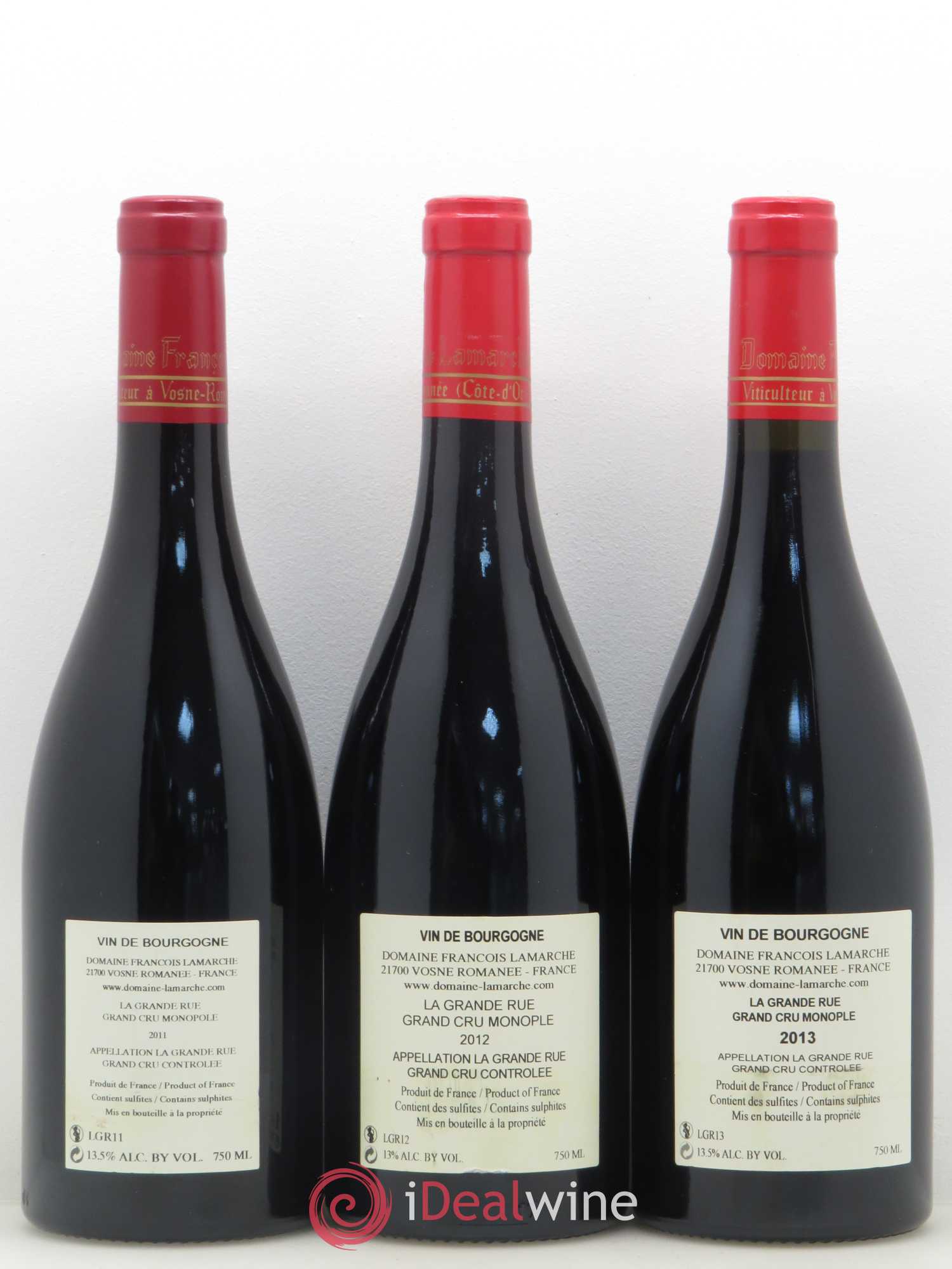 Côte de Nuits Grand Cru Verticale La Grande Rue Lamarche (Domaine) 2008 - 2009 - 2010 - 2011 - 2012 - 2013 - Lot de 6 bouteilles - 4