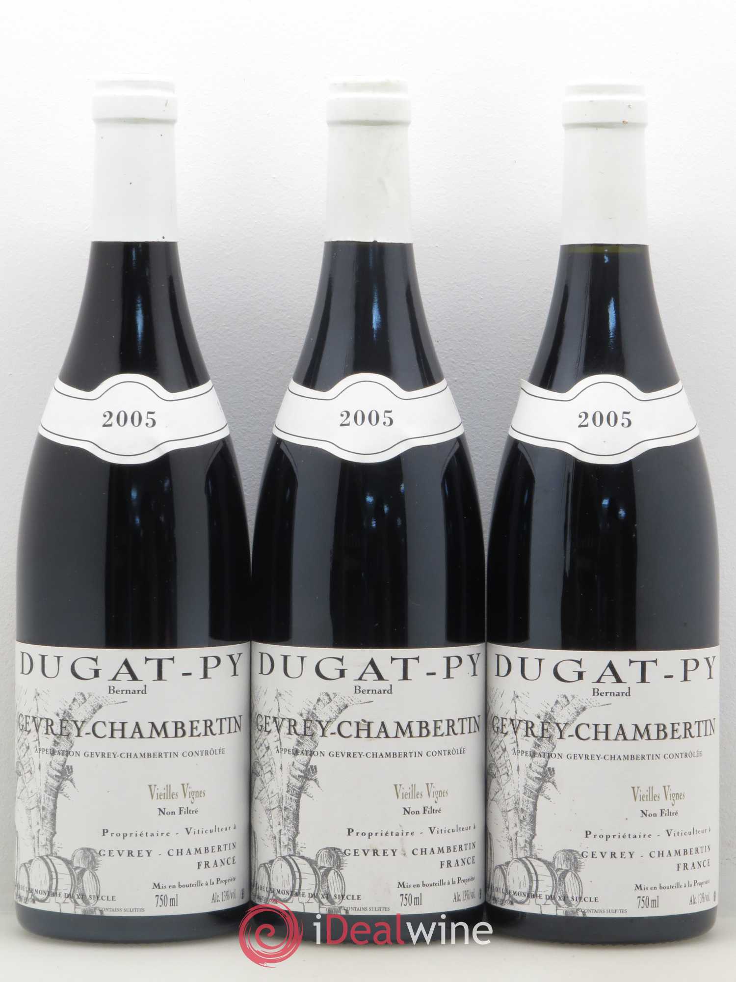 Gevrey-Chambertin Vieilles Vignes Dugat-Py 2005 - Lot de 3 bouteilles - 0