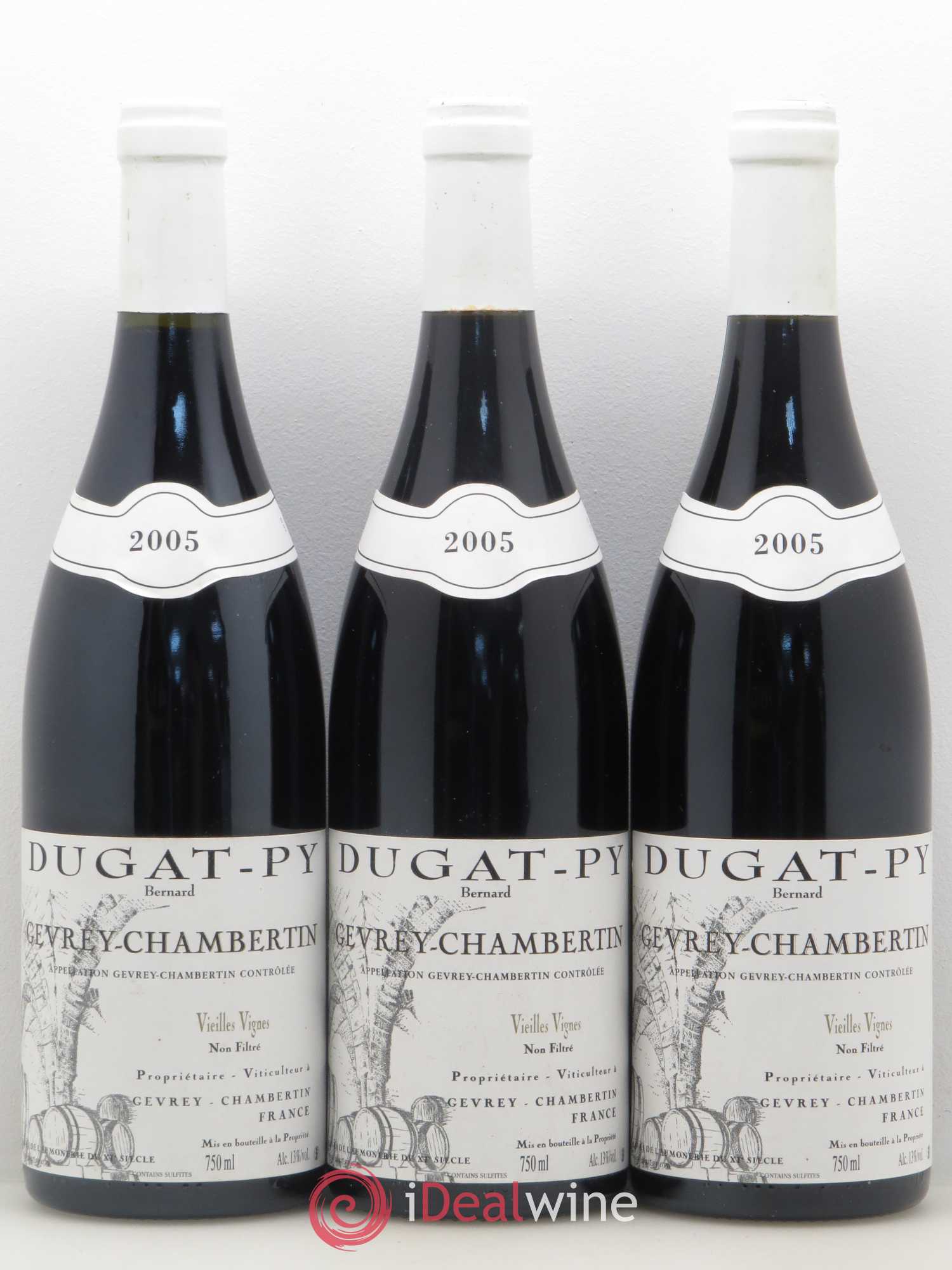 Gevrey-Chambertin Vieilles Vignes Dugat-Py 2005 - Lot de 3 bouteilles - 0
