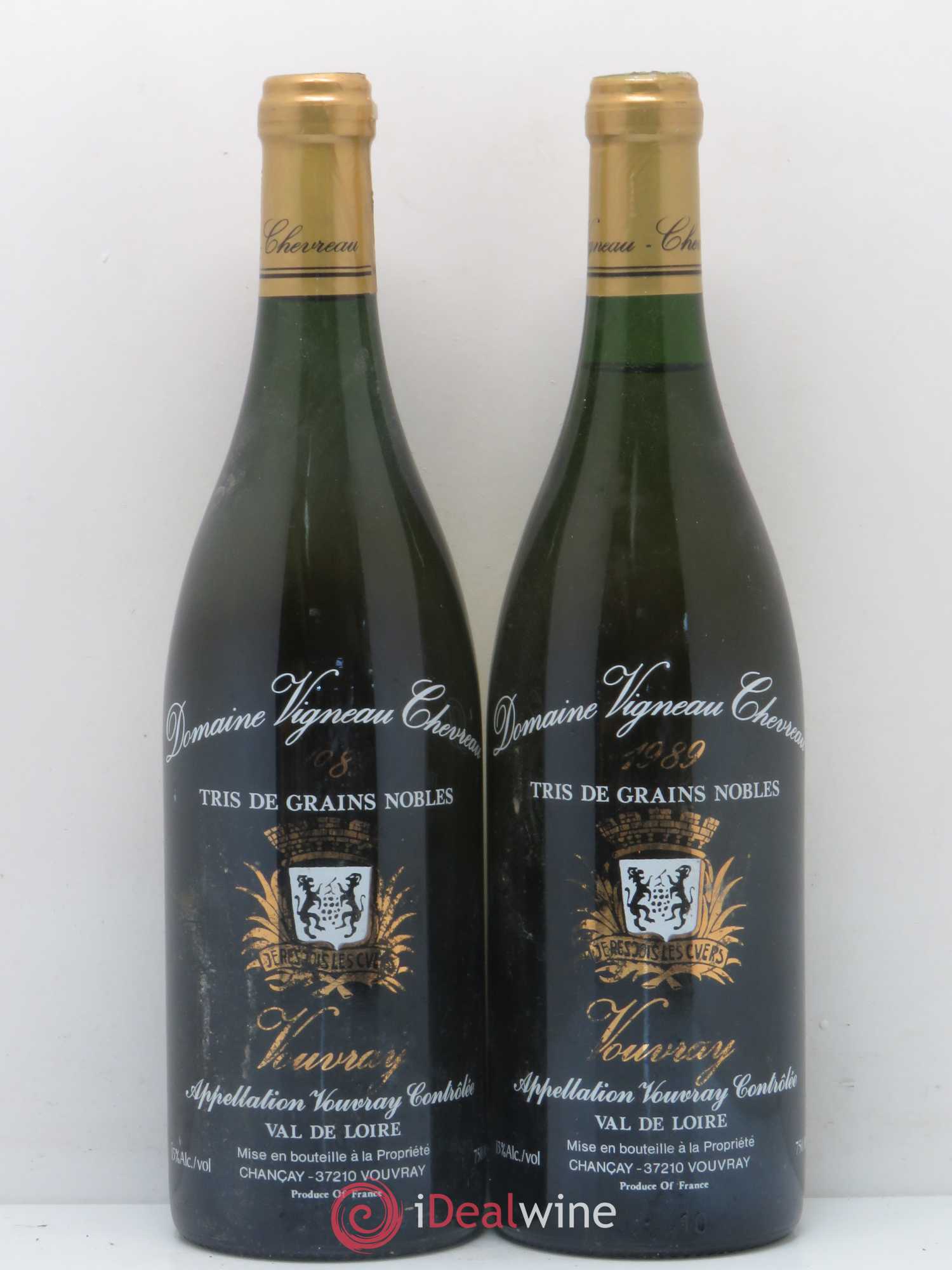 Vouvray Tri de Grains Nobles Domaine Vigneau Chevreau 1989 - Lotto di 2 bottiglie - 0