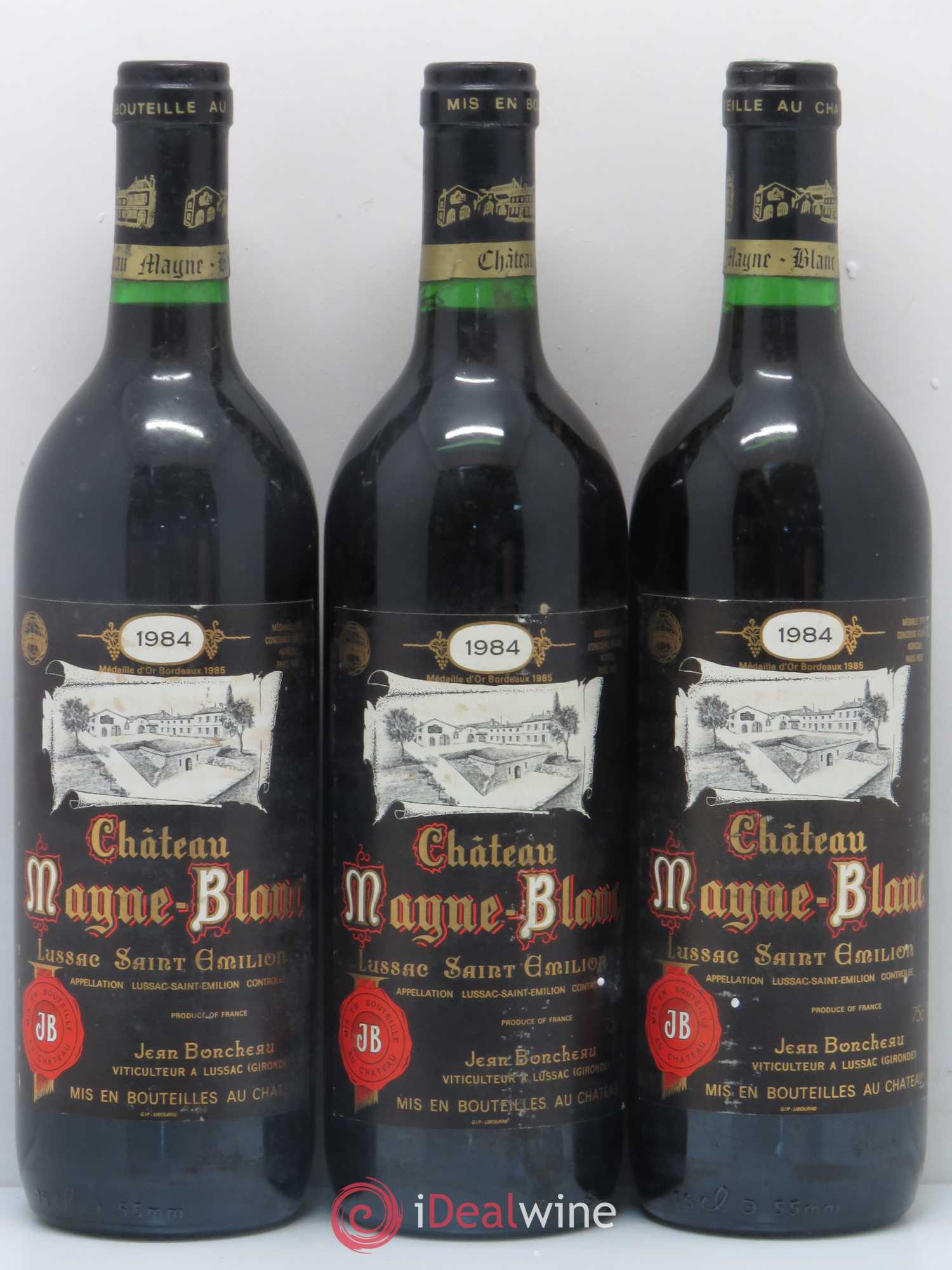 Bordeaux Lussac Saint Emilion Château Mayne Blanc 1984 - Posten von 12 Flaschen - 2
