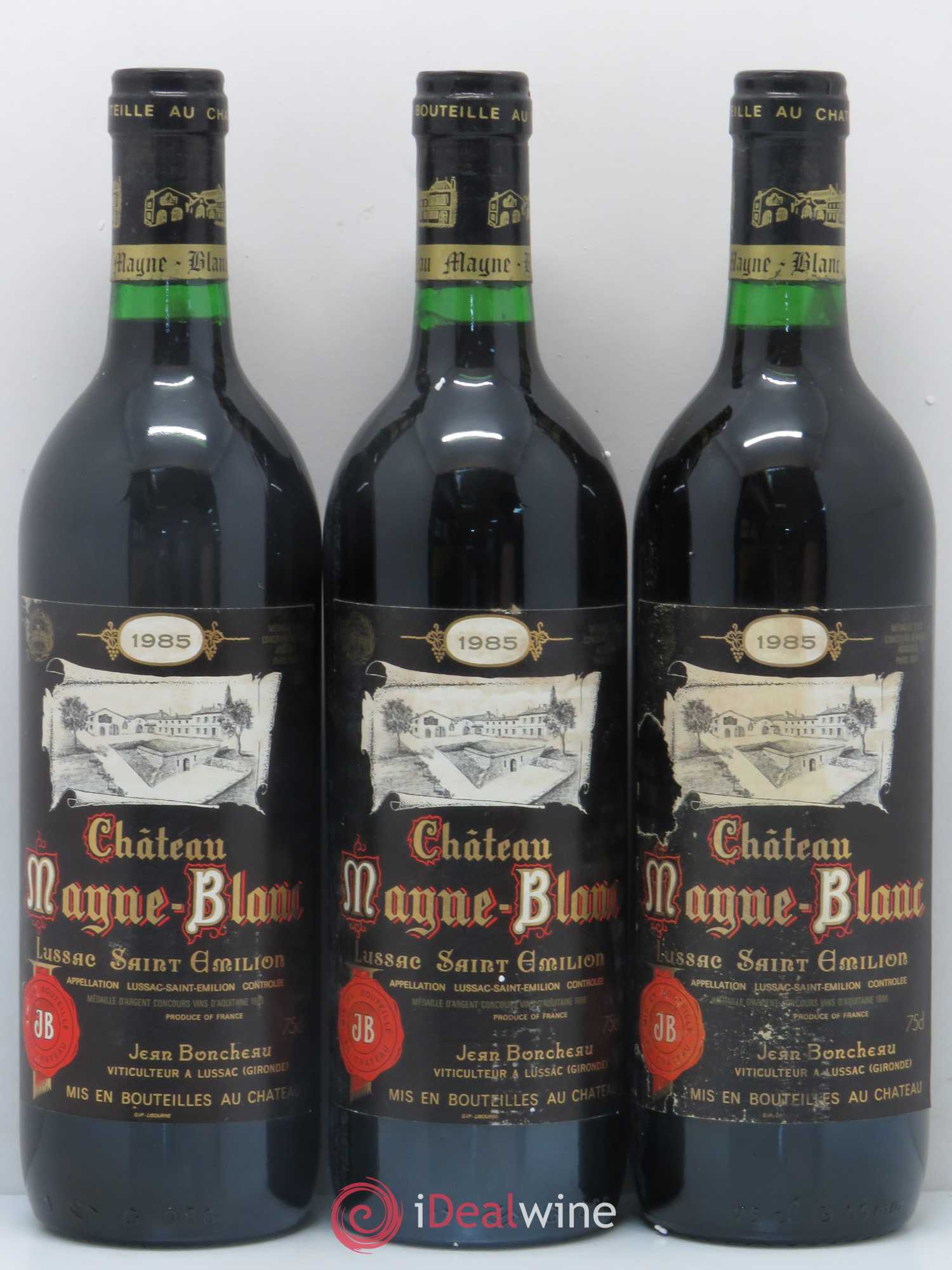 Bordeaux Lussac Saint Emilion Château Mayne Blanc 1985 - Lot de 12 bouteilles - 2