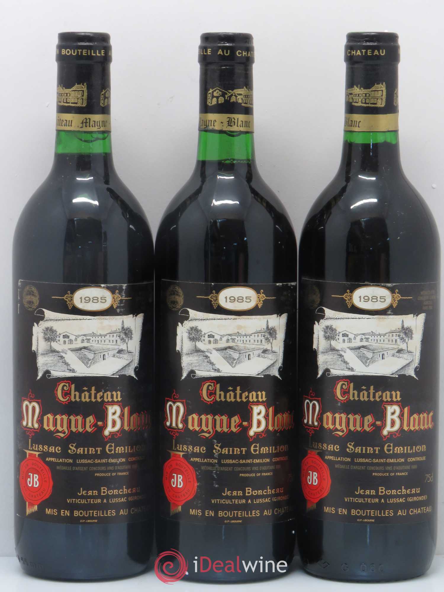 Bordeaux Lussac Saint Emilion Château Mayne Blanc 1985 - Lot de 12 bouteilles - 3