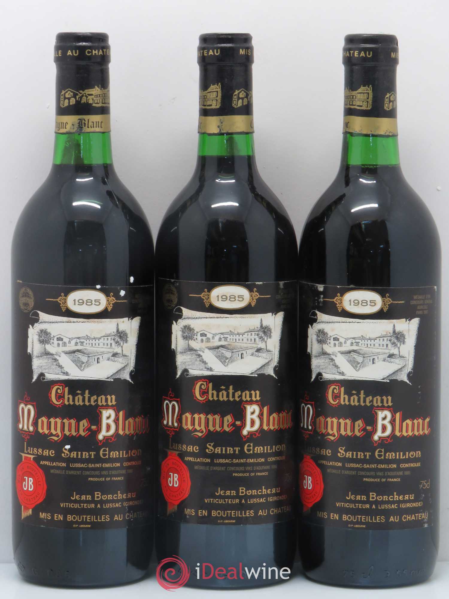Bordeaux Lussac Saint Emilion Château Mayne Blanc 1985 - Lot de 12 bouteilles - 4