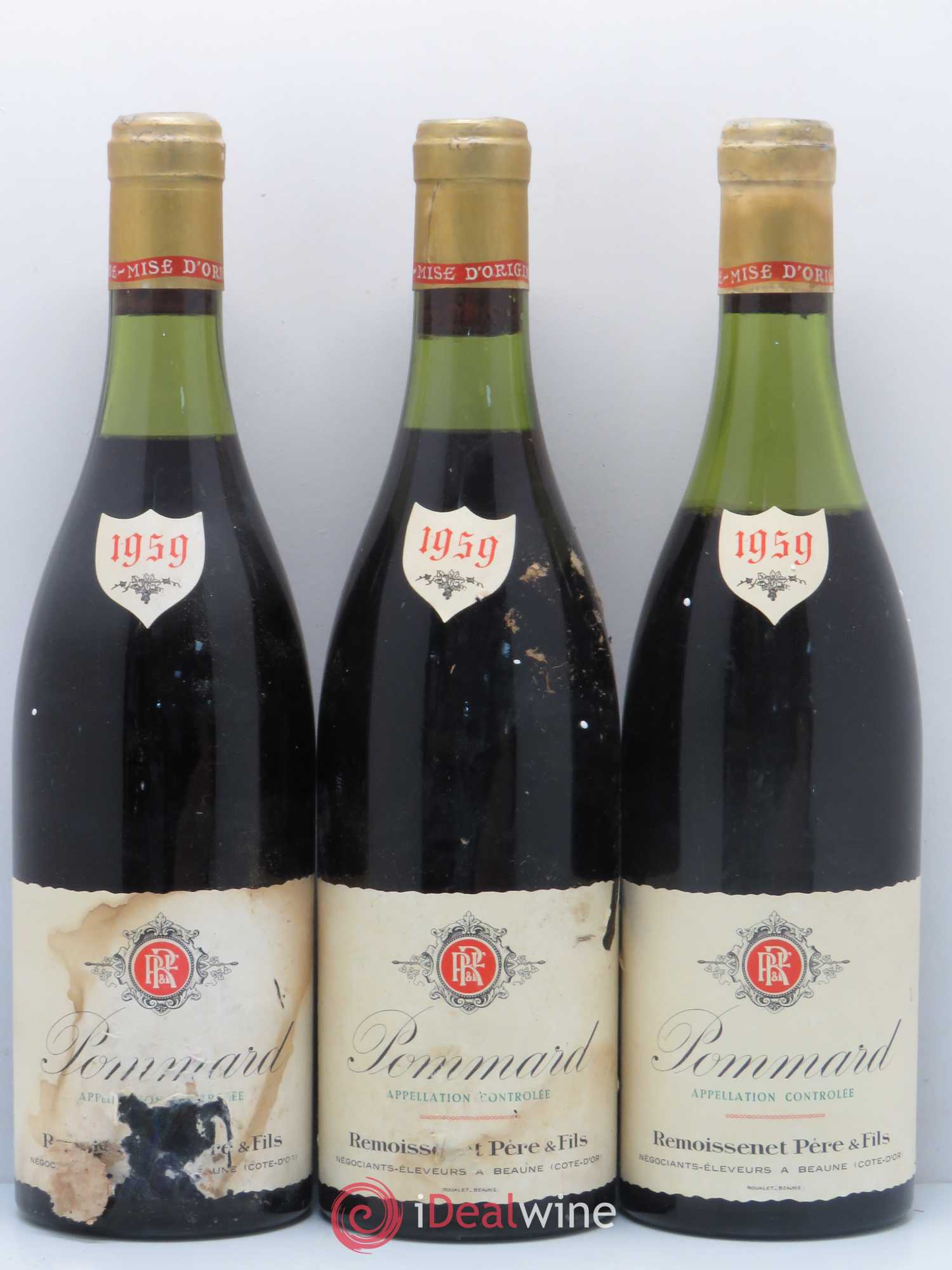 Pommard Remoissenet Père et Fils 1959 - Lot de 3 bouteilles - 0