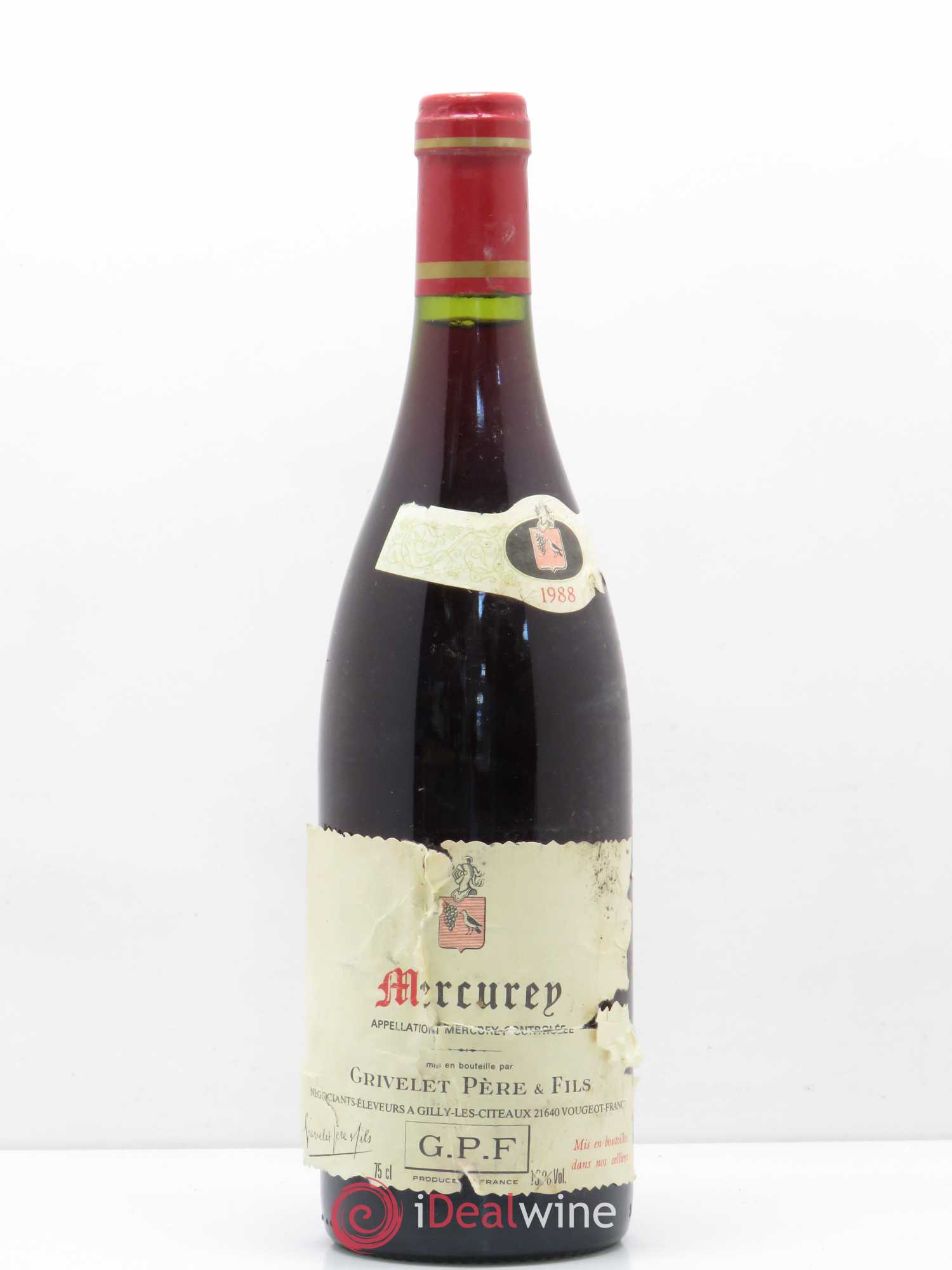 Mercurey Grivelet Père et Fils 1988 - Lot de 1 bouteille - 0