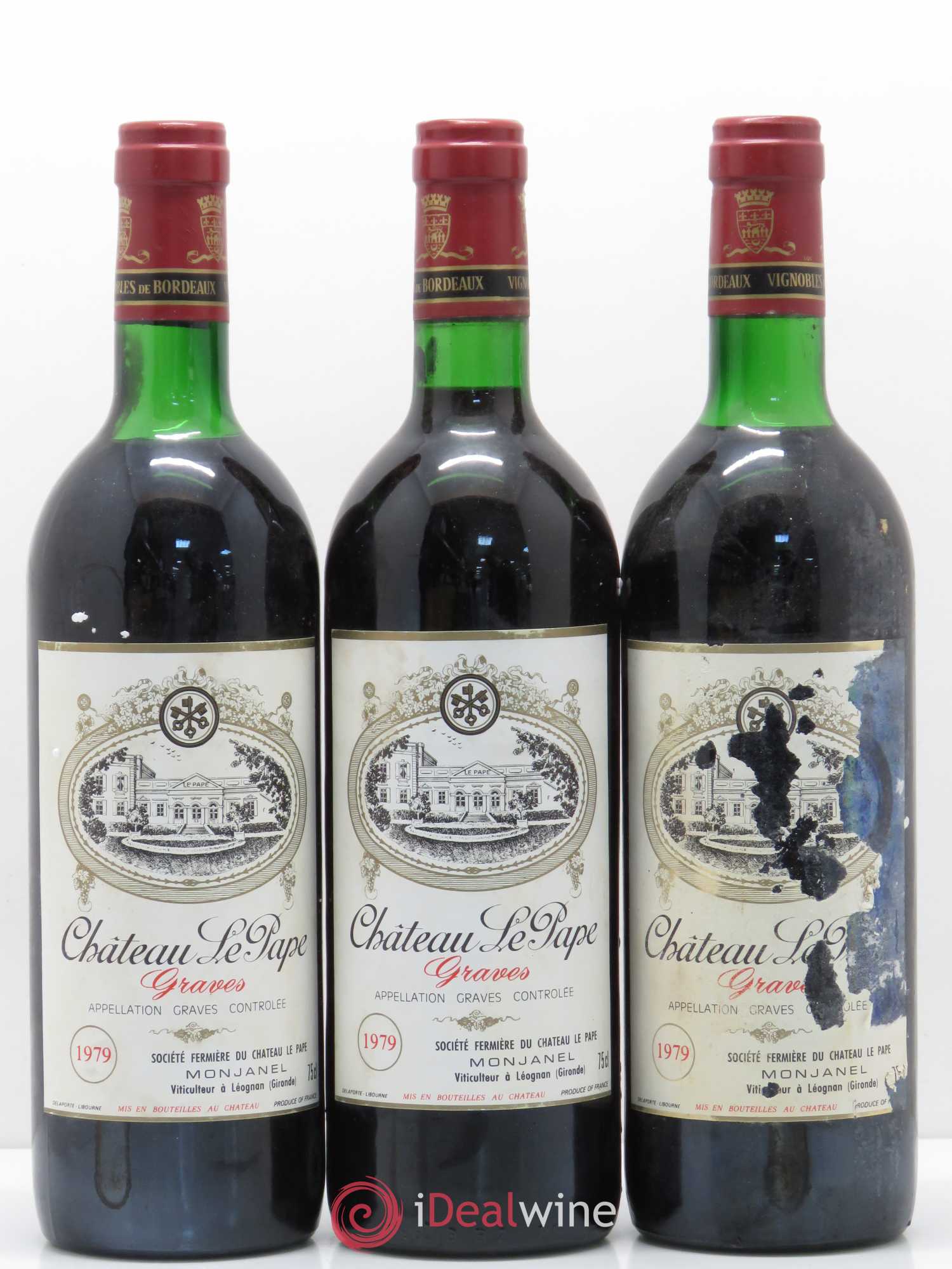 Graves Château le Pape (sans prix de réserve) 1979 - Posten von 3 Flaschen - 0