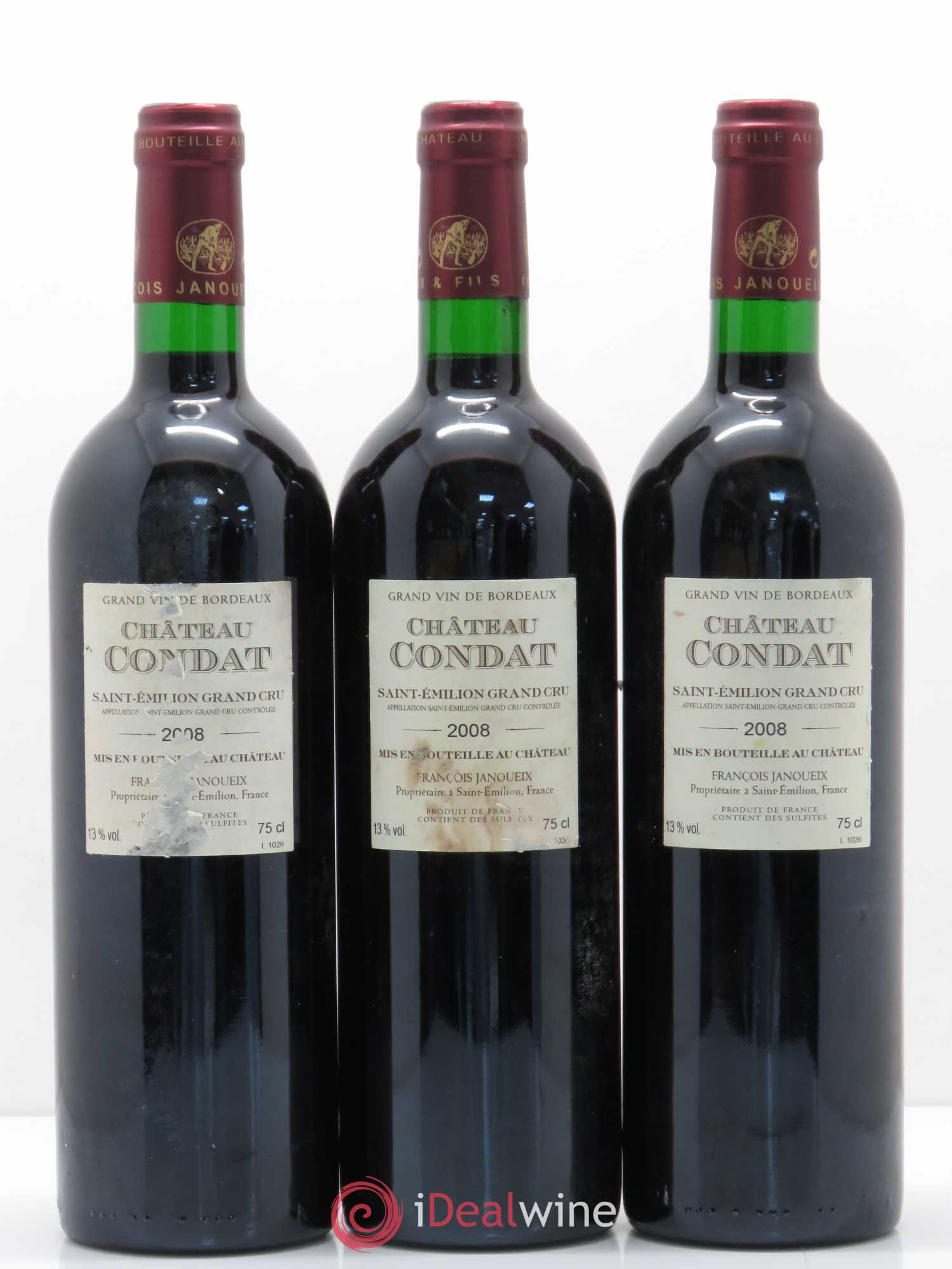 Saint-Émilion Grand Cru Château Gondat 2008 - Posten von 3 Flaschen - 1
