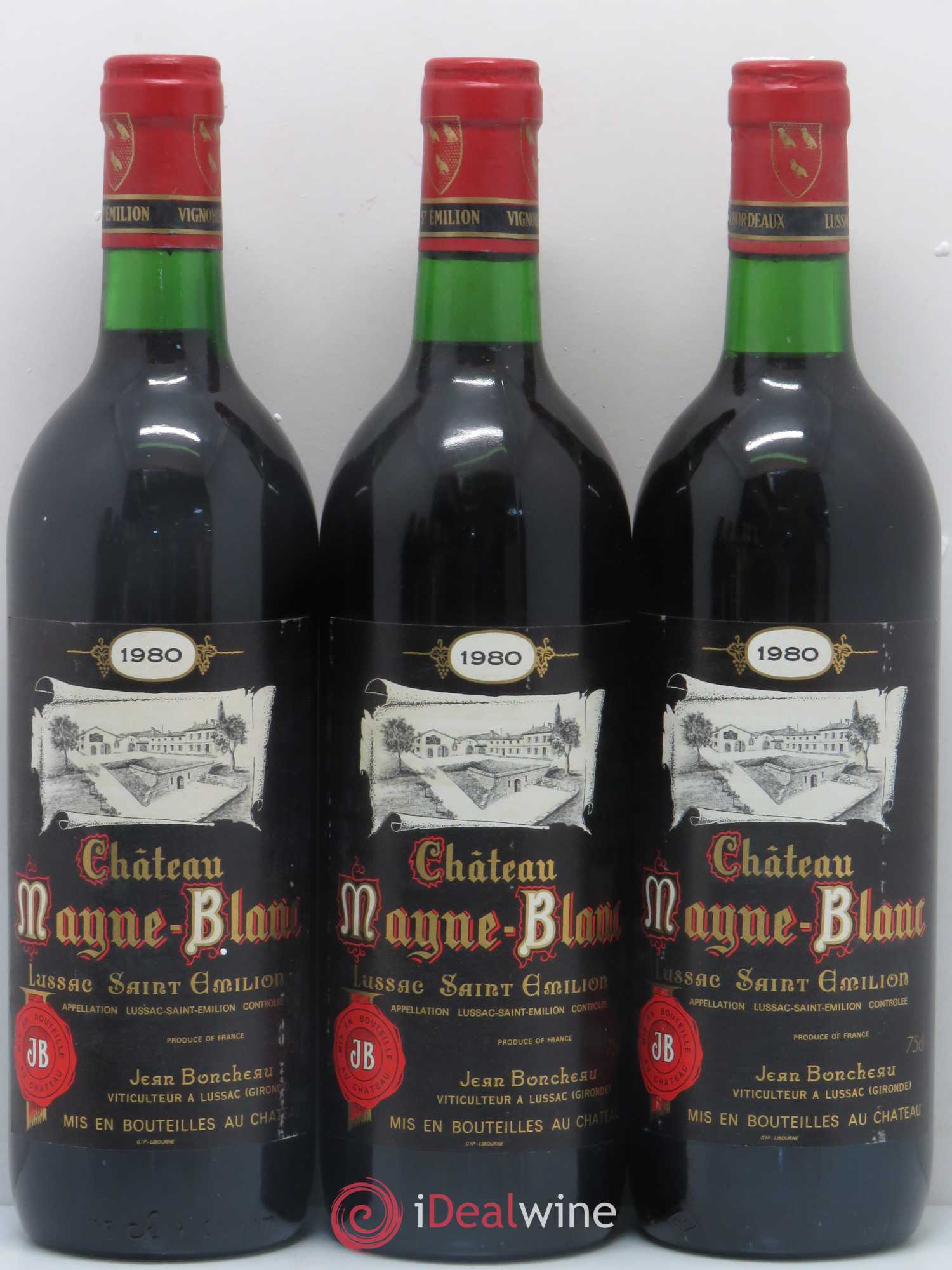 Bordeaux Lussac Saint Emilion Château Mayne Blanc 1980 - Posten von 12 Flaschen - 1