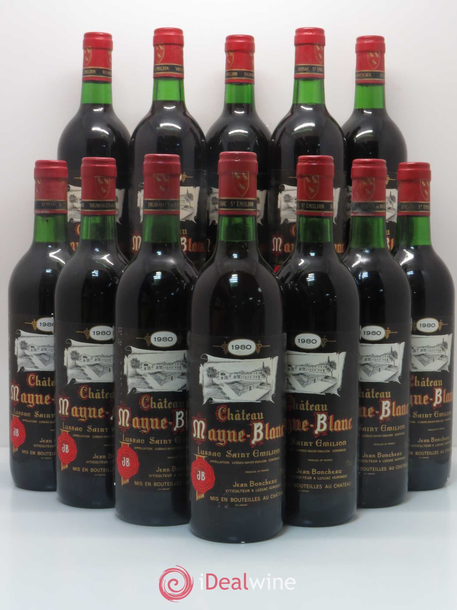 Bordeaux Lussac Saint Emilion Château Mayne Blanc 1980 - Posten von 12 Flaschen - 0