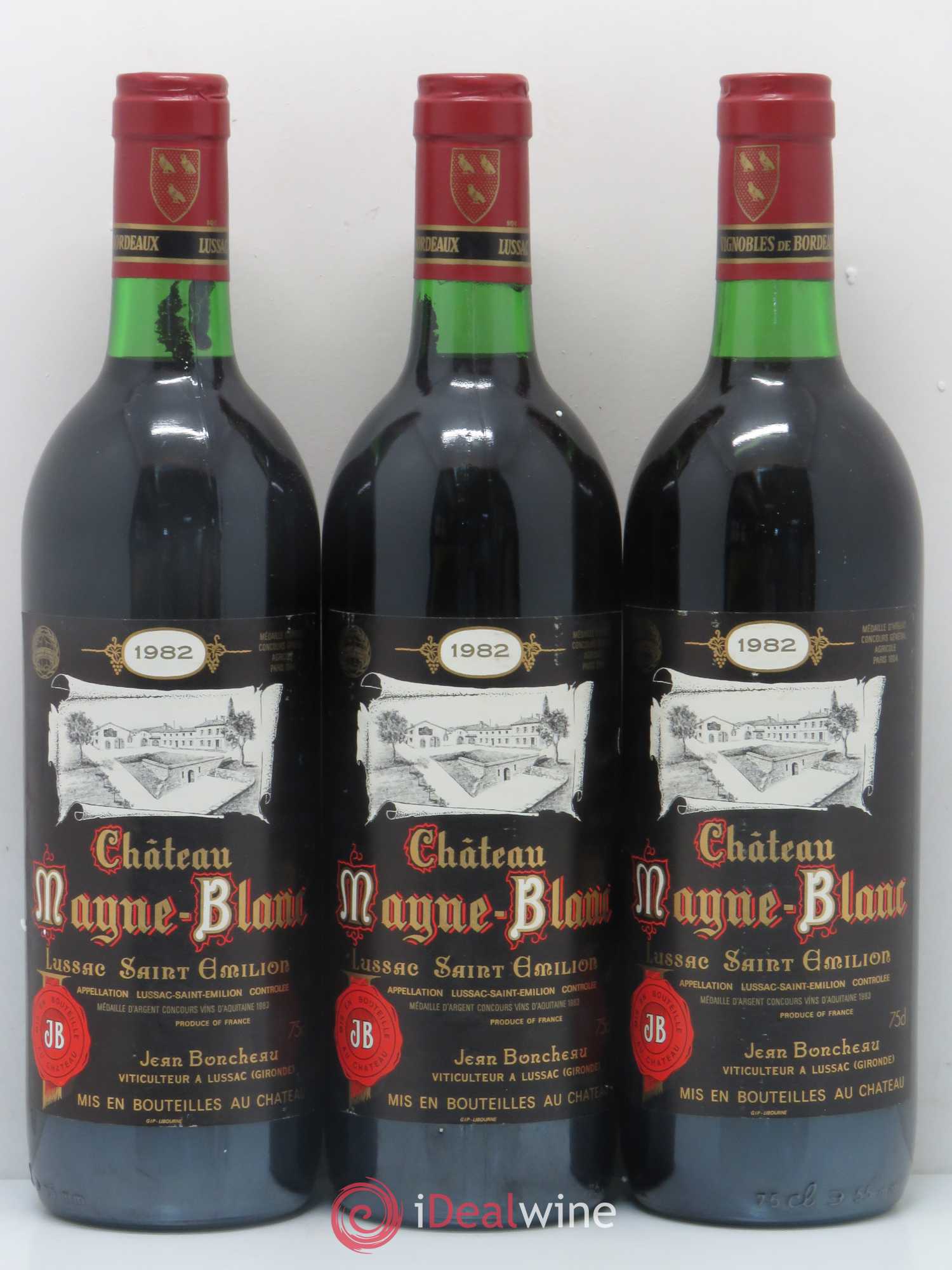 Bordeaux Lussac Saint Emilion Château Mayne Blanc 1982 - Posten von 12 Flaschen - 1
