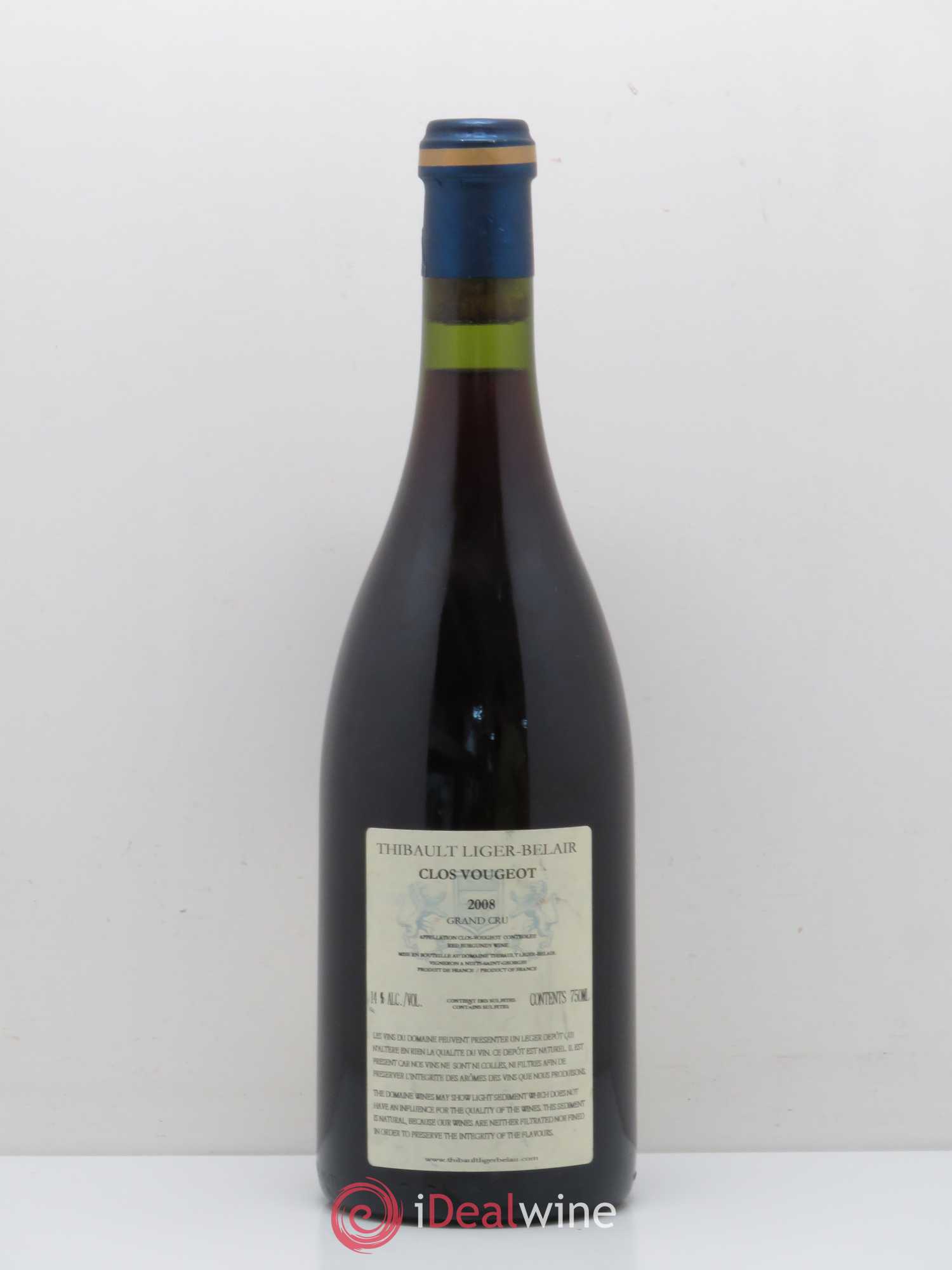 Clos de Vougeot Grand Cru Thibault Liger Belair 2008 - Posten von 1 Flasche - 1