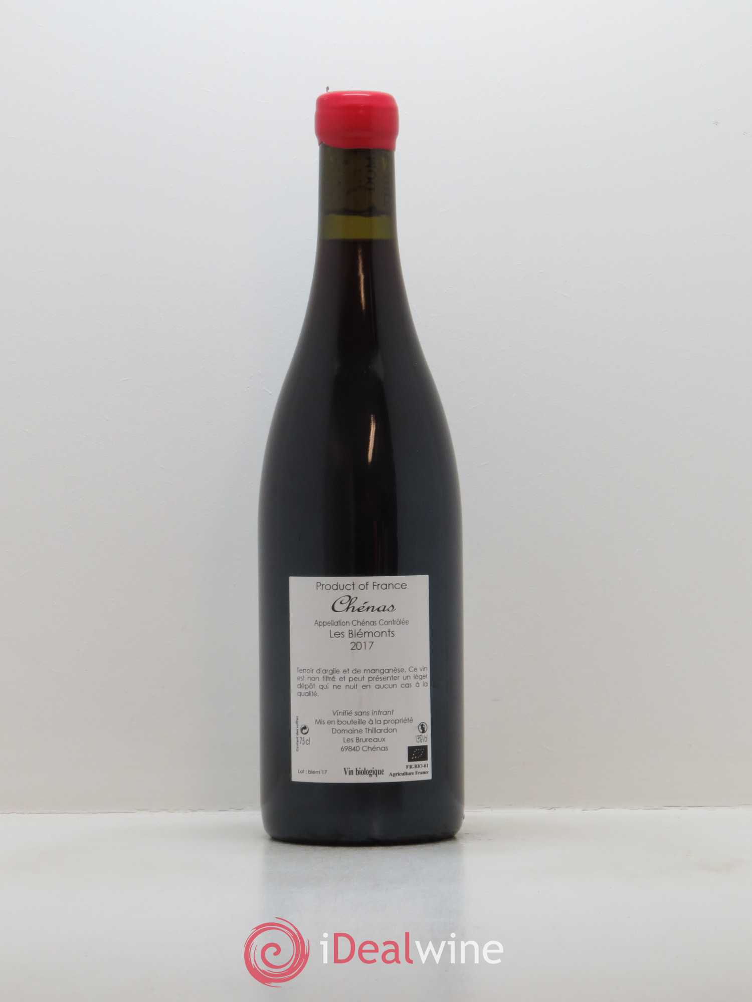 Chénas Les Blémonts Domaine Thillardon 2017 - Lot de 1 bouteille - 1