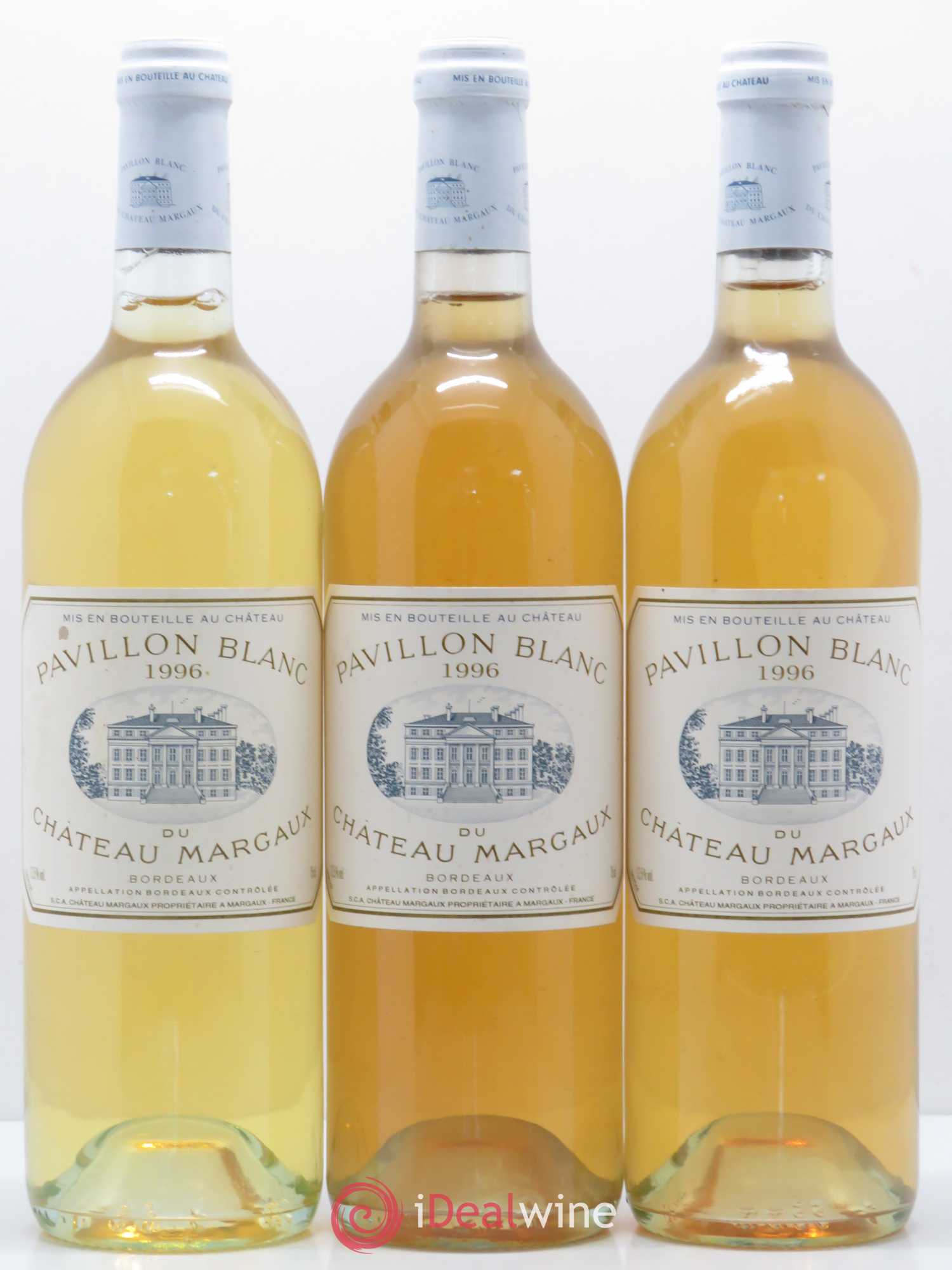 Pavillon Blanc du Château Margaux 1996 - Lot de 3 bouteilles - 0