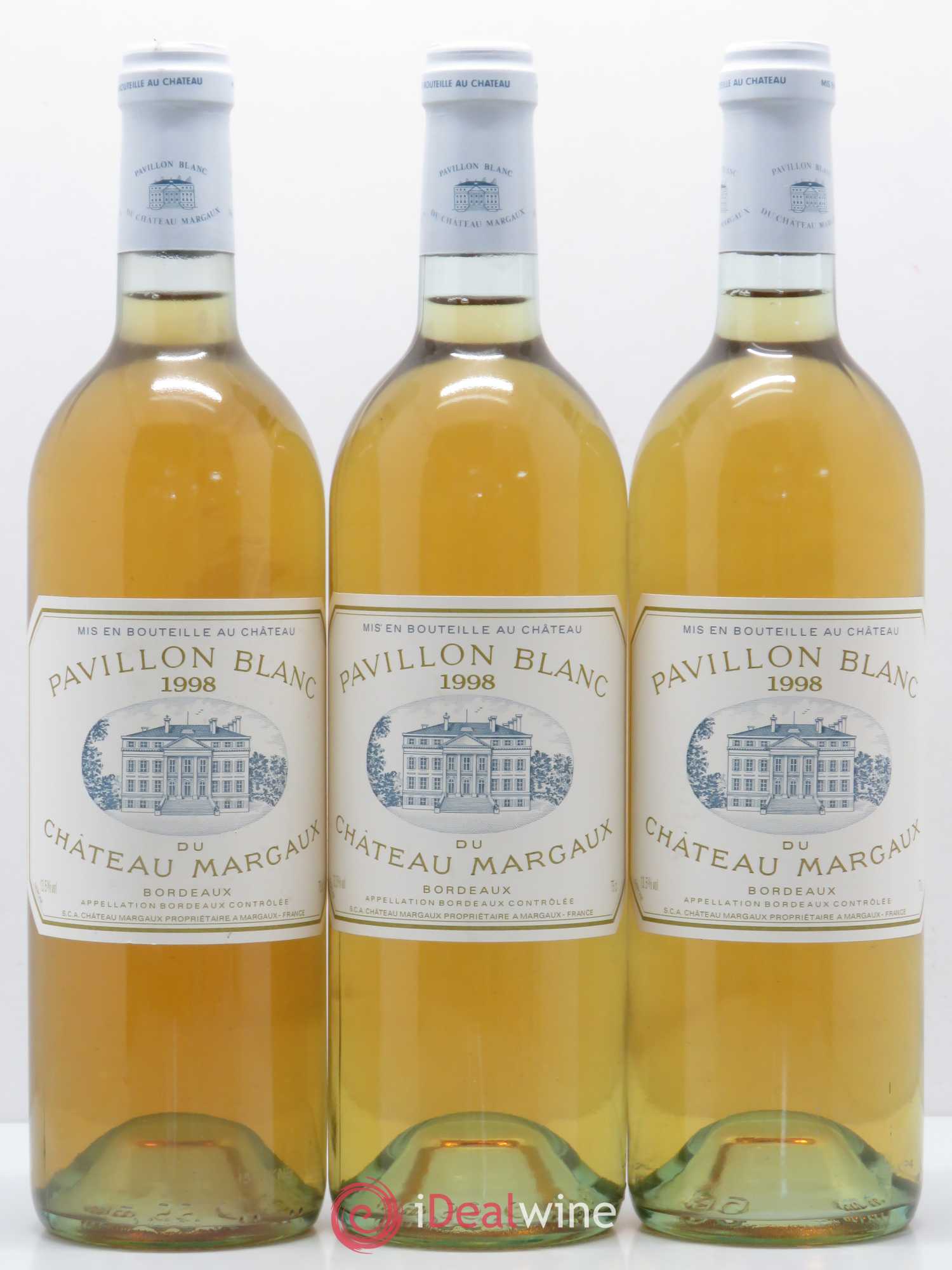 Pavillon Blanc du Château Margaux 1998 - Lot de 3 bouteilles - 0