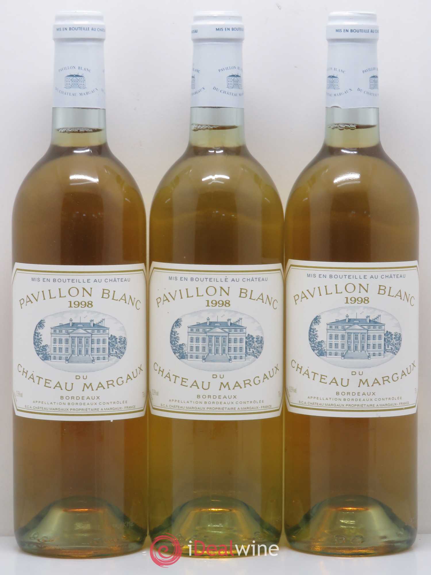 Pavillon Blanc du Château Margaux 1998 - Lot de 3 bouteilles - 0