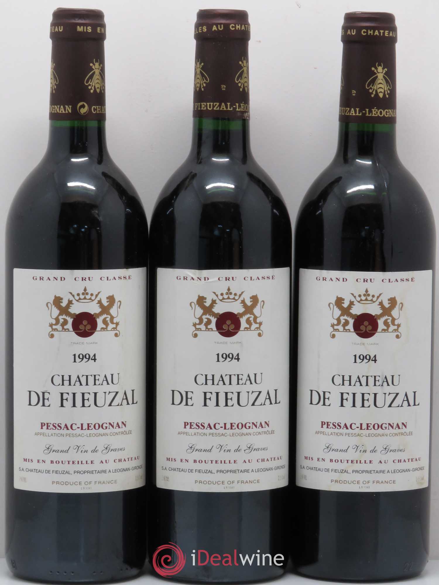 Château de Fieuzal Cru Classé de Graves 1994 - Lot de 3 bouteilles - 0