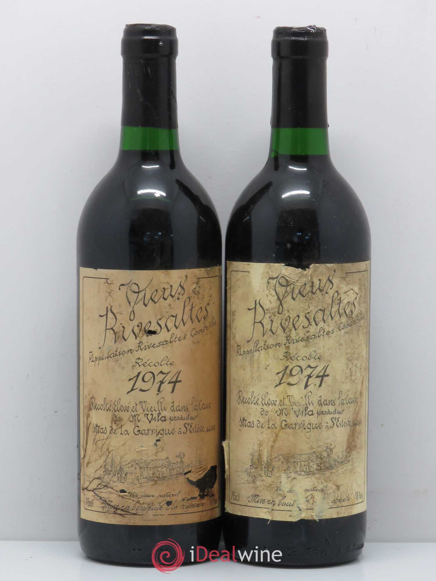 Rivesaltes Mas de la garrigue 1974 - Posten von 2 Flaschen - 0