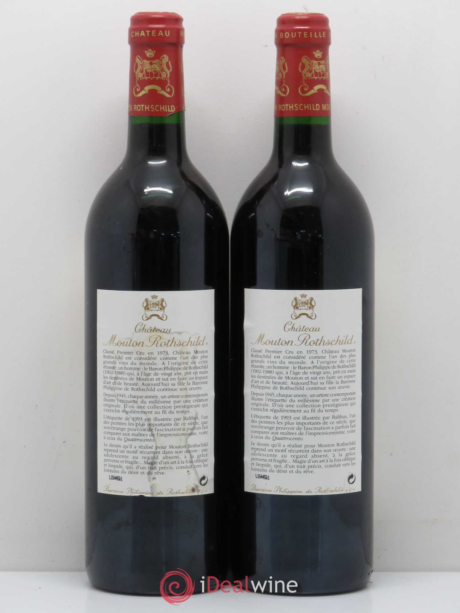 Buy Château Mouton Rothschild 1er Grand Cru Classé 1993 (lot