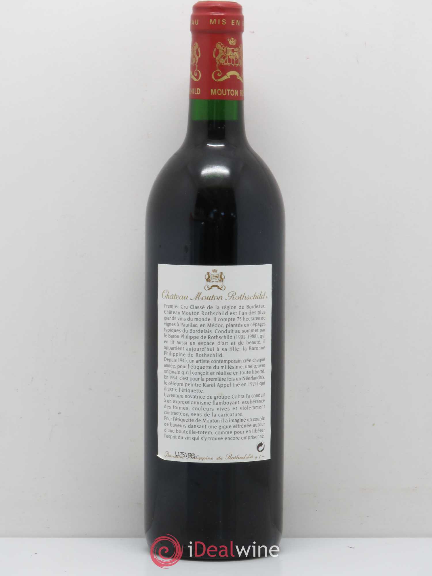 Château Mouton Rothschild 1er Grand Cru Classé 1994 - Lot de 1 bouteille - 1