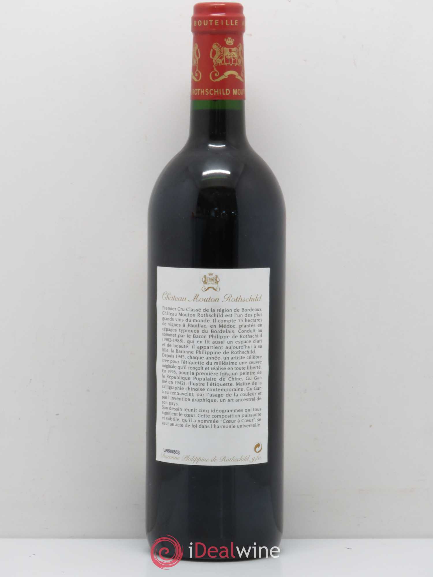 Château Mouton Rothschild 1er Grand Cru Classé 1996 - Lot de 1 bouteille - 1