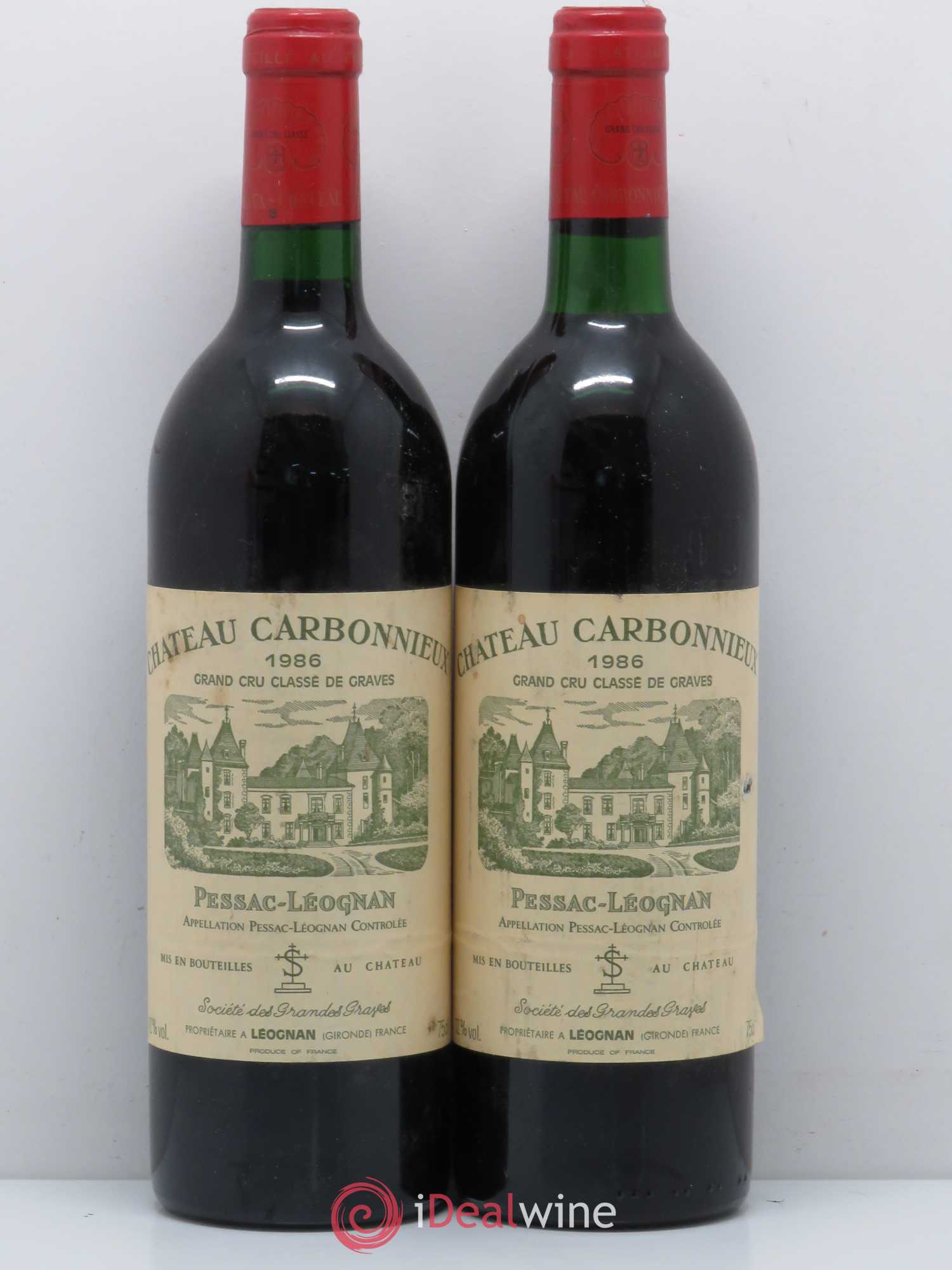 Château Carbonnieux Cru Classé de Graves 1986 - Lot de 2 bouteilles - 0