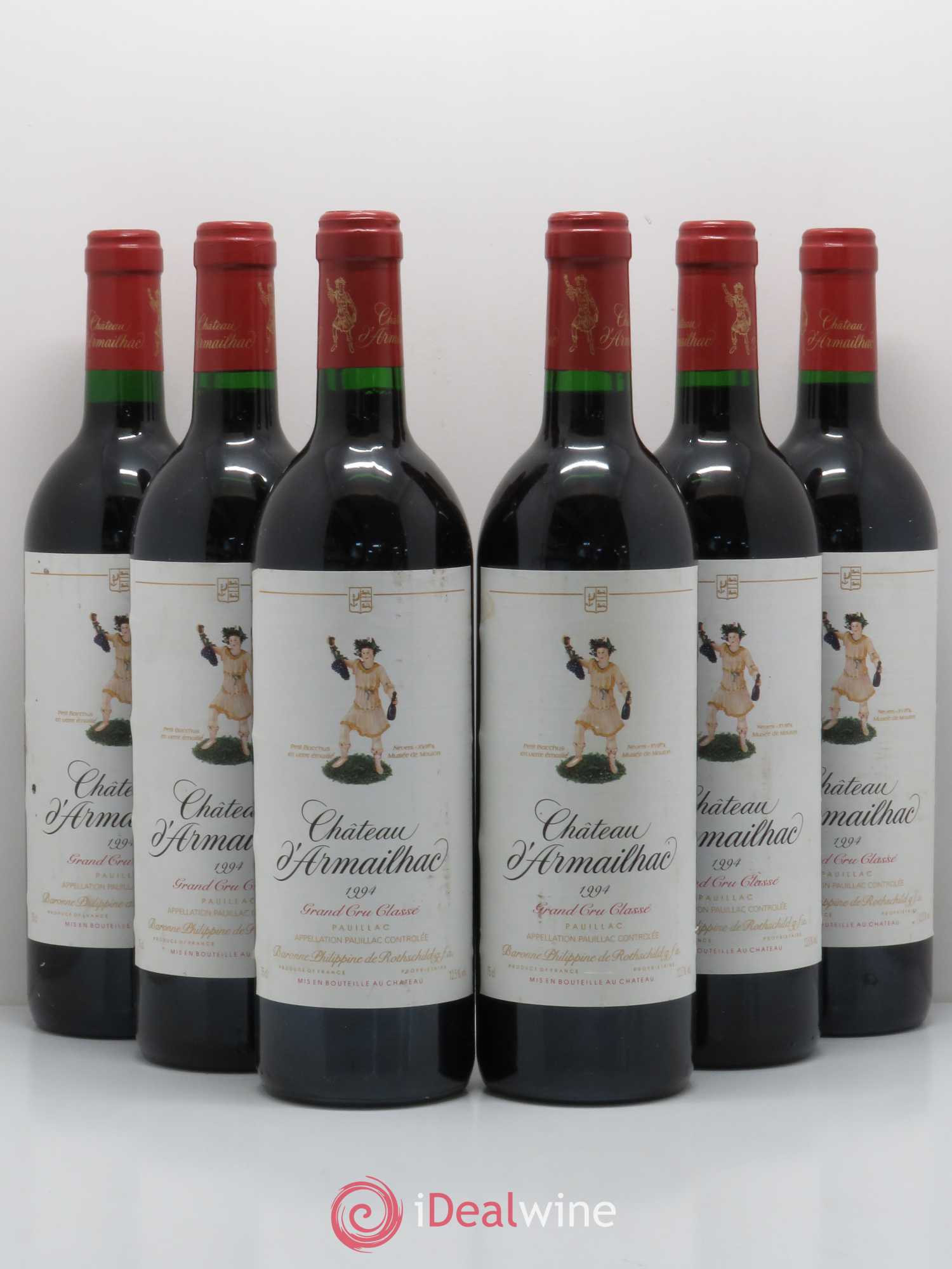 Château d' Armailhac - Mouton Baron(ne) Philippe 5ème Grand Cru Classé 1994 - Lot de 6 bouteilles - 0