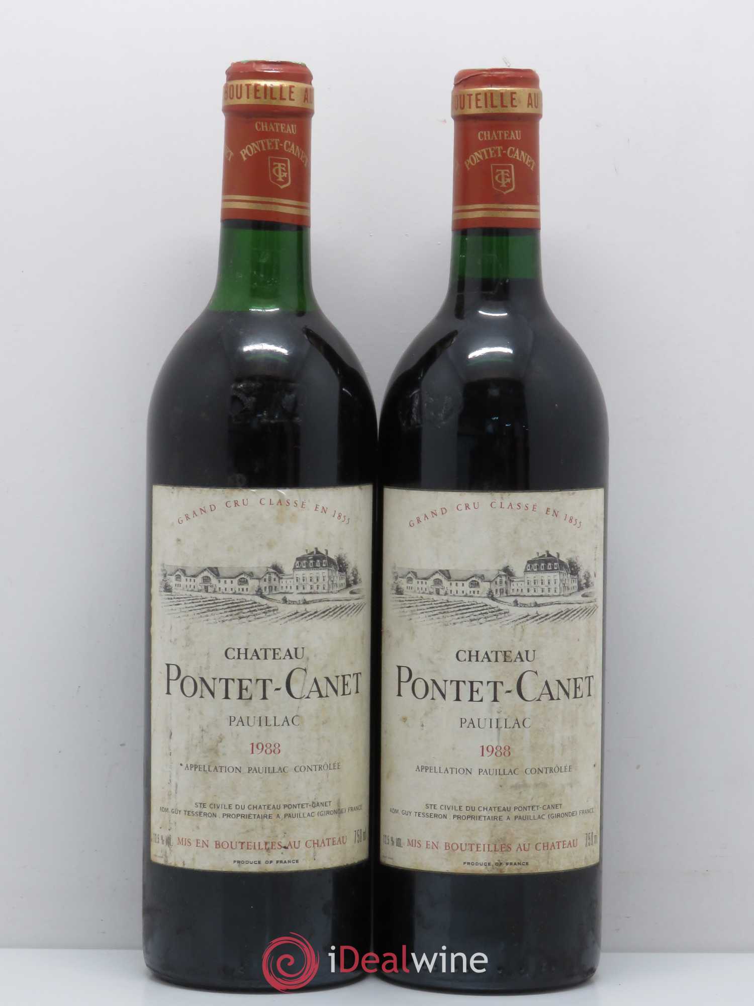 Château Pontet Canet 5ème Grand Cru Classé 1988 - Lot de 2 bouteilles - 0