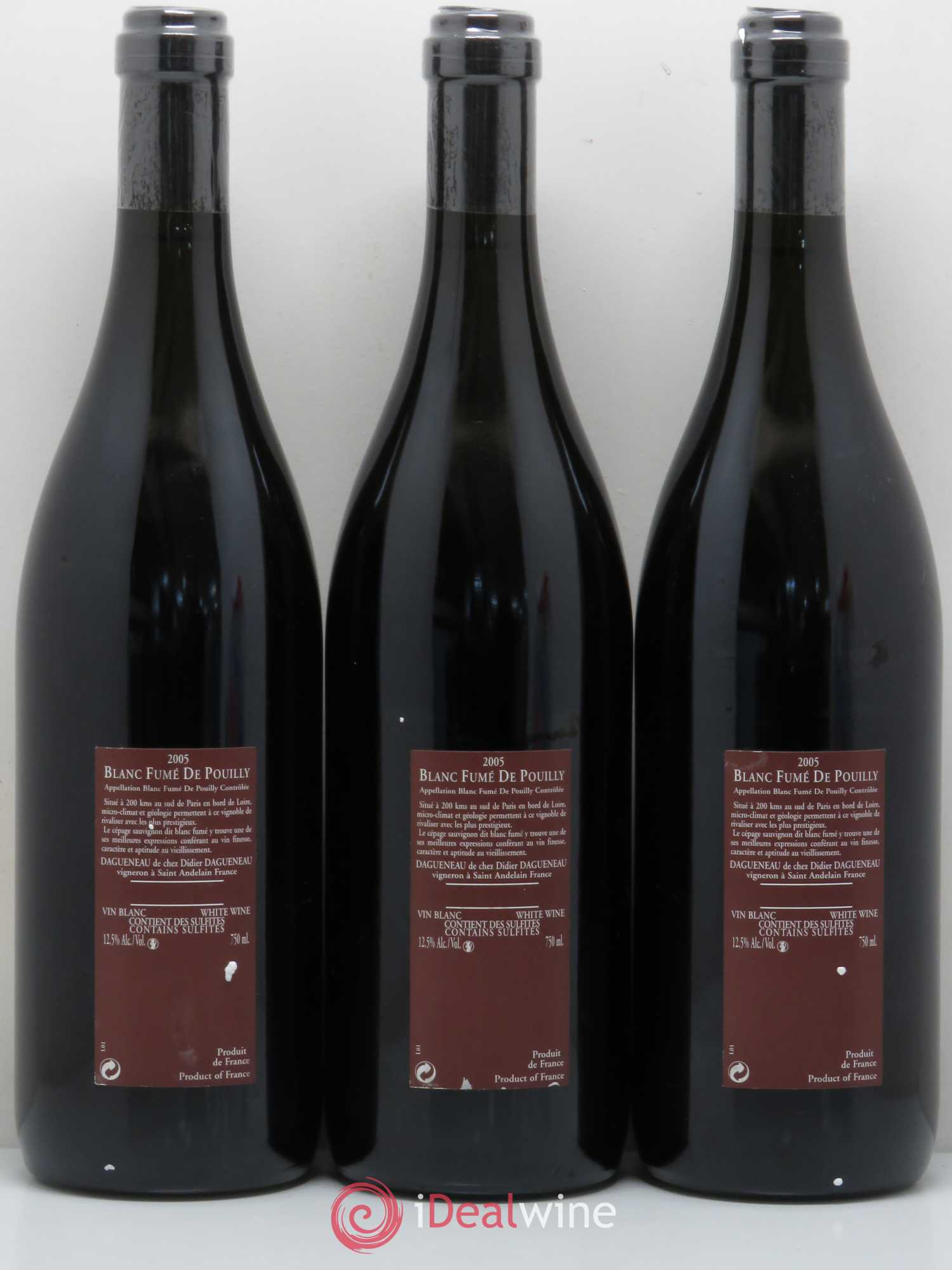 Vin de France (anciennement Pouilly-Fumé) Pur Sang Dagueneau (Domaine Didier - Louis-Benjamin) 2005 - Lot de 3 bouteilles - 1