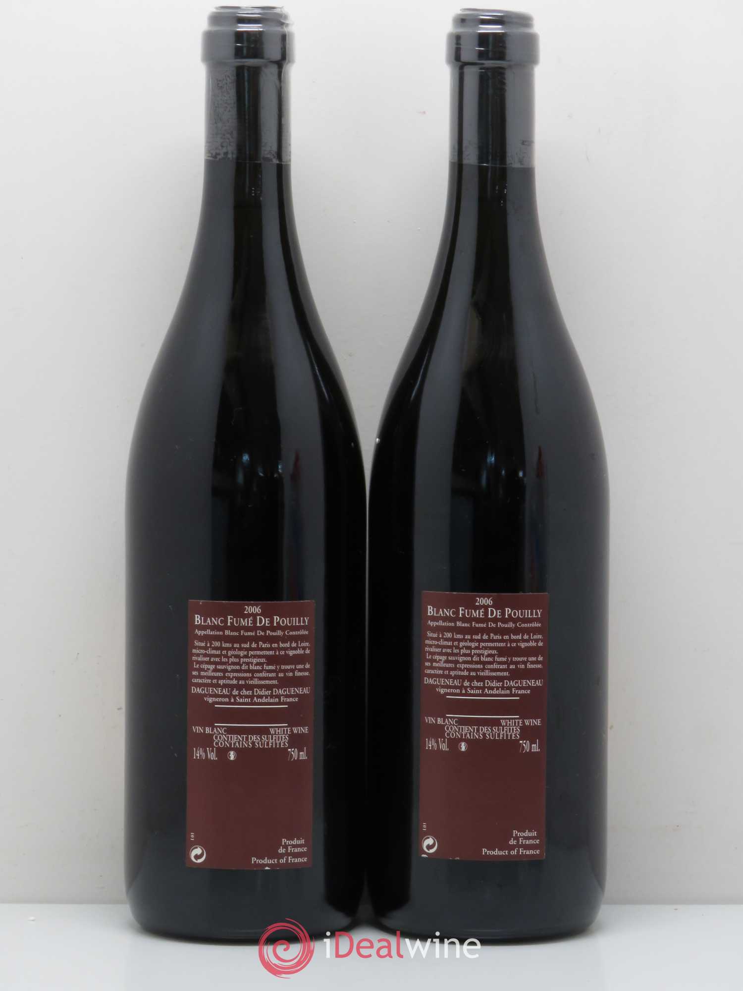 Vin de France (anciennement Pouilly-Fumé) Pur Sang Dagueneau (Domaine Didier - Louis-Benjamin) 2006 - Lot de 2 bouteilles - 1