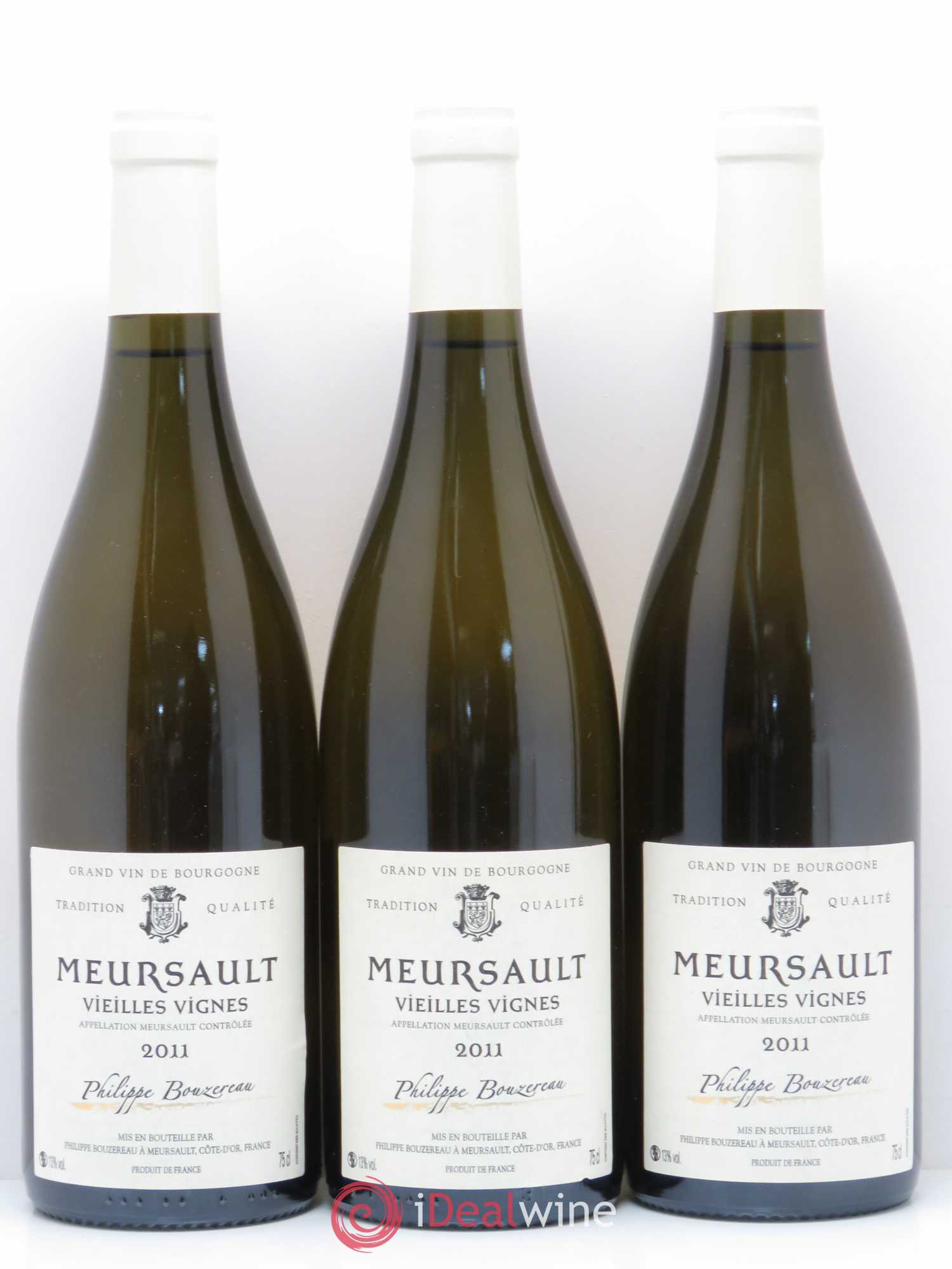 Meursault Vieilles vignes Domaine Philippe Bouzereau 2011 - Posten von 3 Flaschen - 0