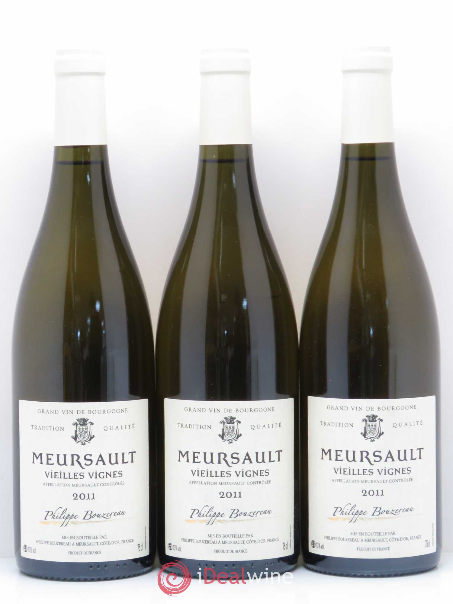 Meursault Vieilles vignes Domaine Philippe Bouzereau 2011 - Posten von 3 Flaschen - 0