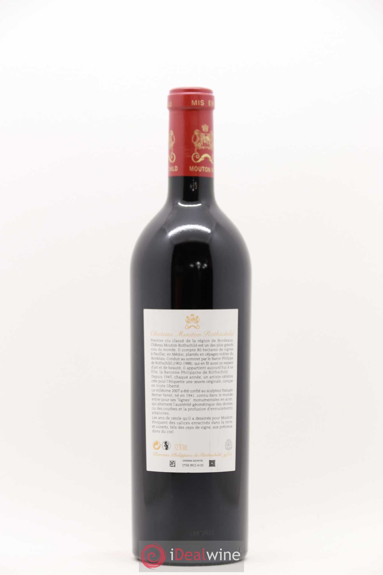 Château Mouton Rothschild 1er Grand Cru Classé 2007 - Lot de 1 bouteille - 1