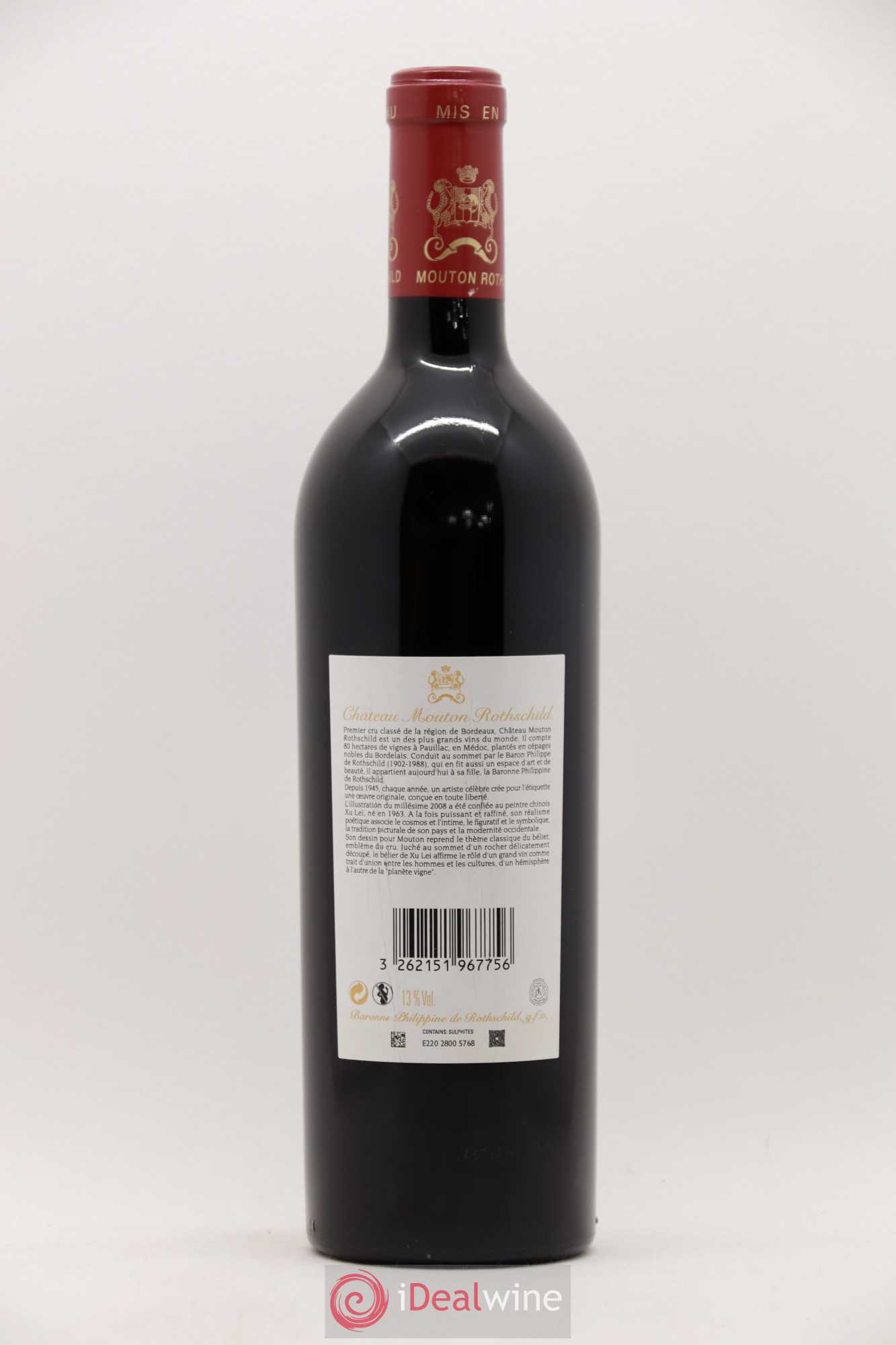 Château Mouton Rothschild 1er Grand Cru Classé 2008 - Lot de 1 bouteille - 1