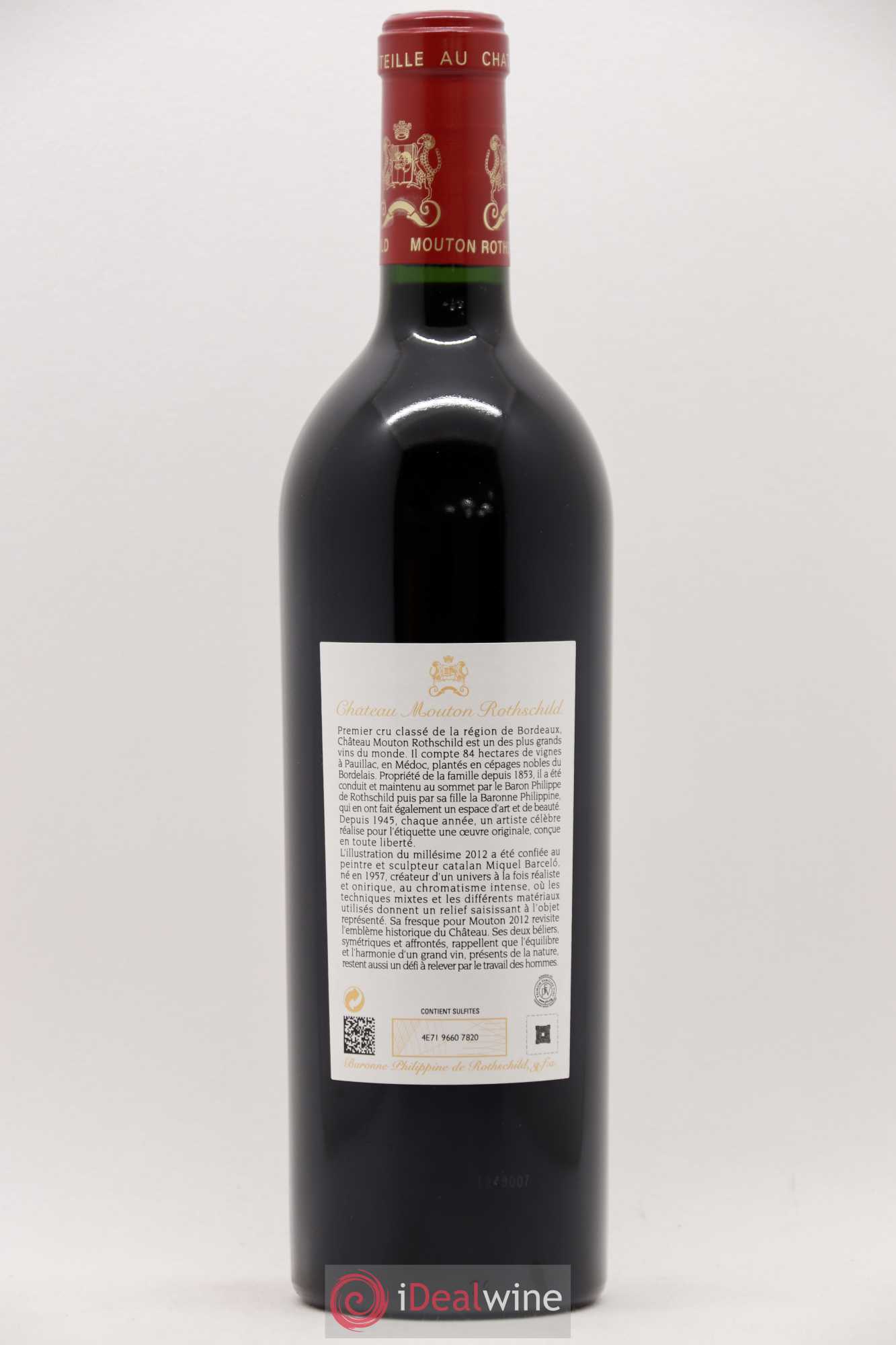 Château Mouton Rothschild 1er Grand Cru Classé 2012 - Lot de 1 bouteille - 1